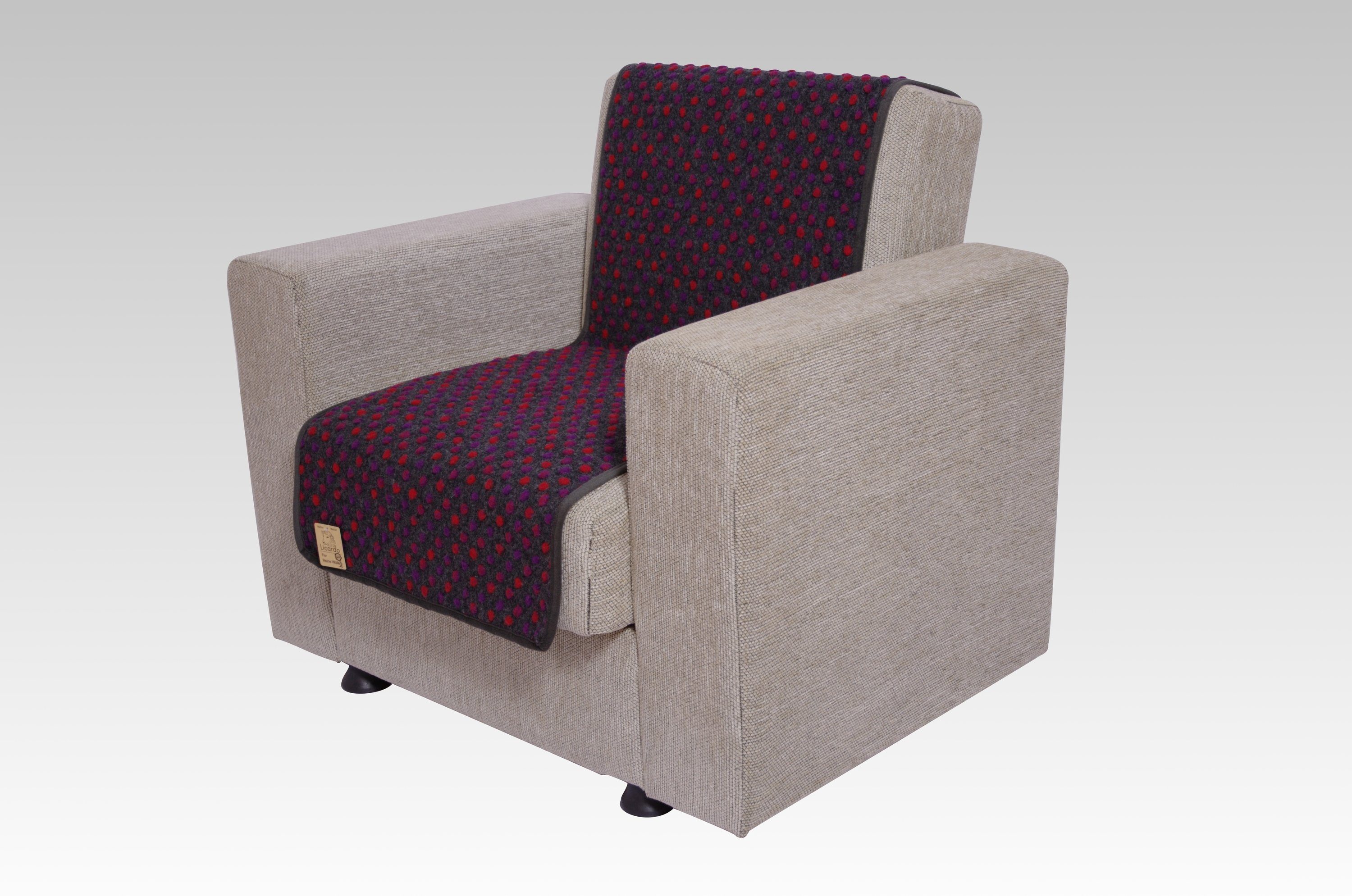 Sesselschoner Sesselschoner Wolle Noppen anthrazit 175 x 47 cm