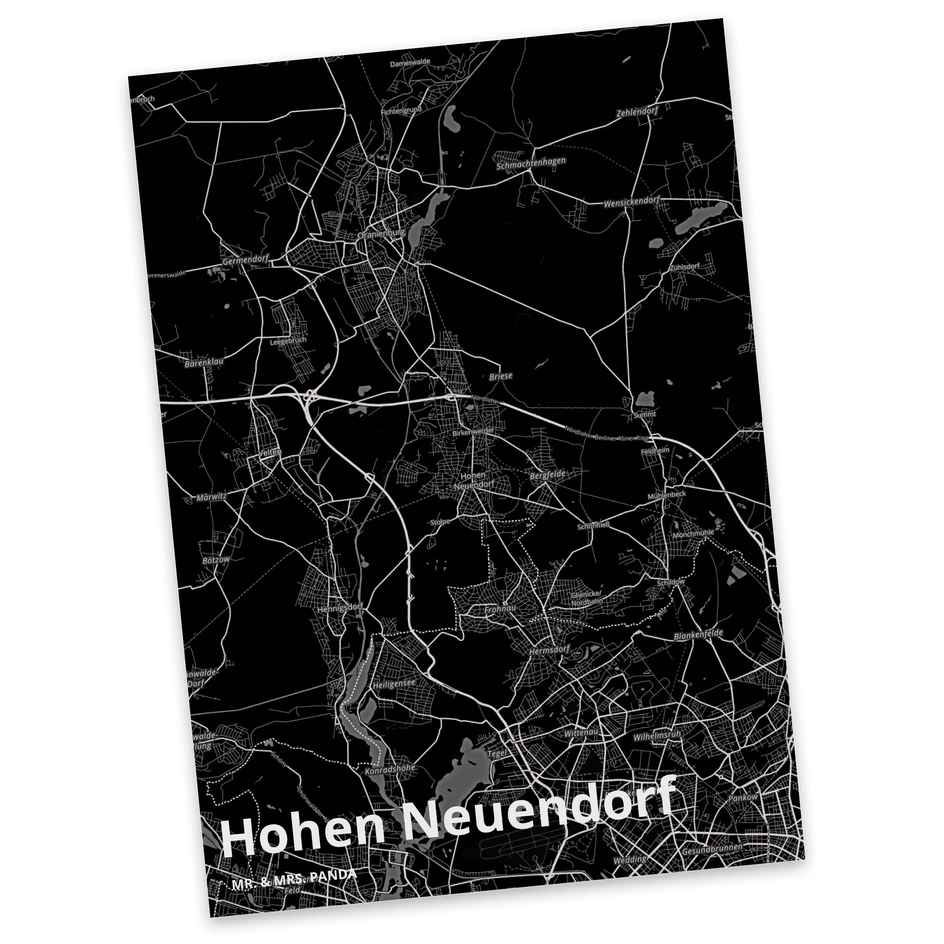 Mr. & Mrs. Panda Postkarte Hohen Neuendorf - Geschenk, Karte, Stadt Dorf Karte Landkarte Map Sta