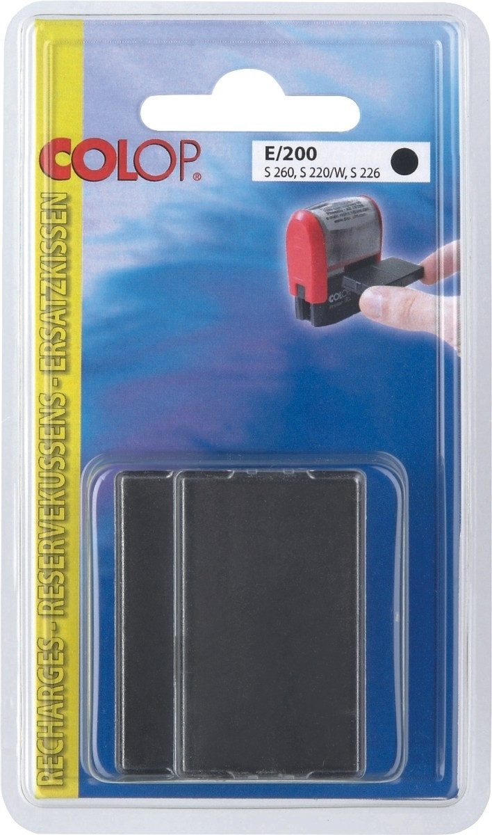 COLOP Stempel Ersatzstempelkissen E200 schwarz VE=2 Stück