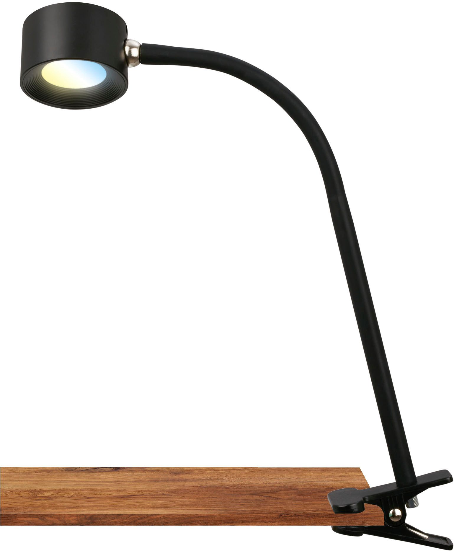 LED-Akku-Klemmleuchte Tari, schwarz, CCT, Touchdimmer, USB günstig online kaufen