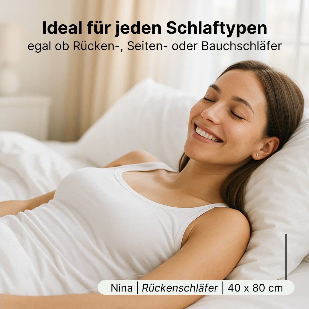 LIVINA HOME Baumwollkissen Premium Kopfkissen, 100% Baumwollbezug, 80x80, 40x80 Kissen, Füllung: Premium-Microfaser, Bezug: 100% Baumwolle, Seitenschläfer, Rückenschläfer, 1 oder 2-tlg., Rückenschläfer, Seitenschläfer, Schlafkissen - Made in Germany