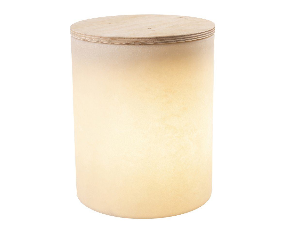 8 seasons design Außen-Stehlampe Shining Drum, LED Beistelltisch 45cm (Garten, Terrasse, Balkon), LED wechselbar, Warmweiß, sand für In- und Outdoor