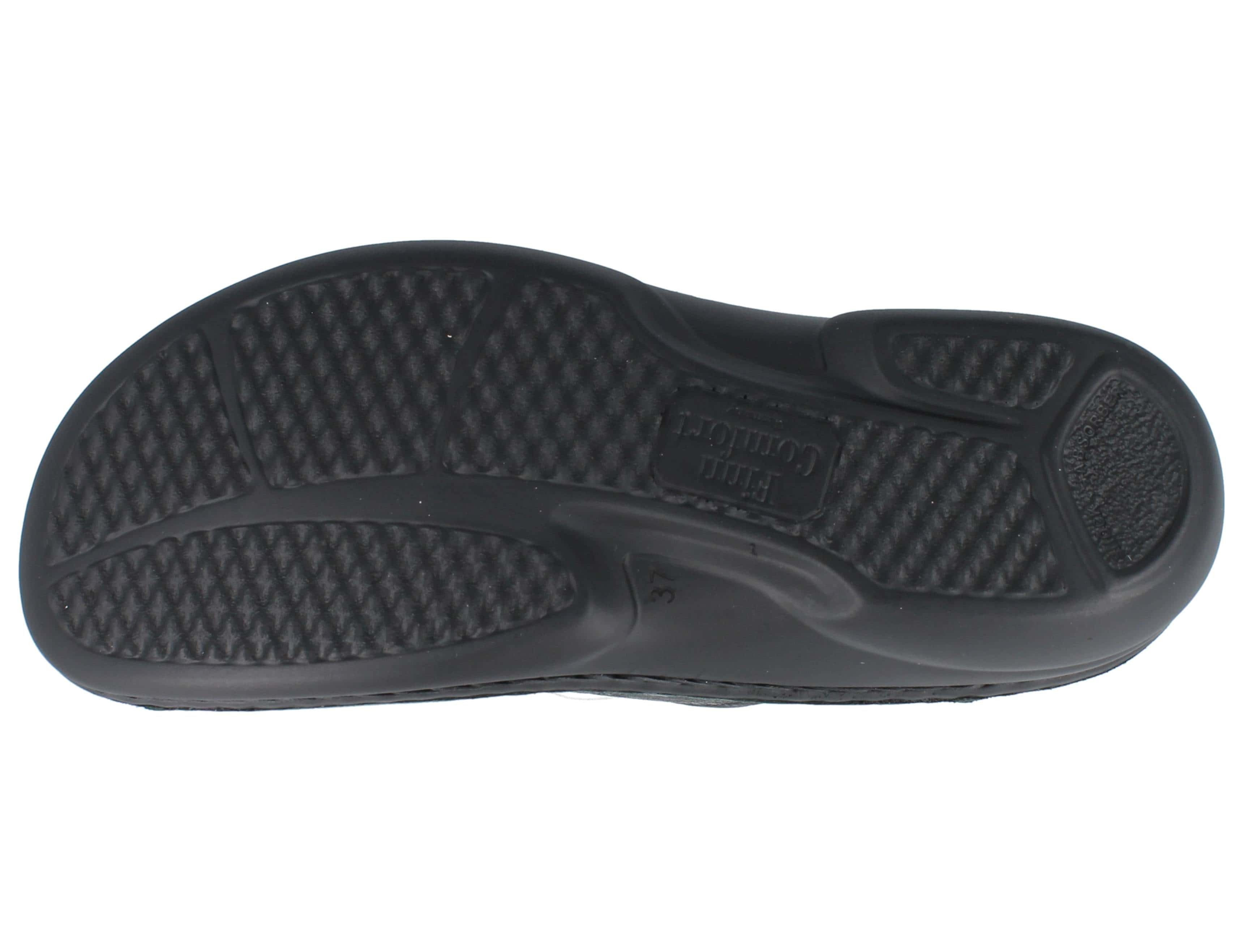 Finn Comfort FINN COMFORT Sansibar Damen Pantolette schwarz black geprägtes Pantolette Wechselfußbett