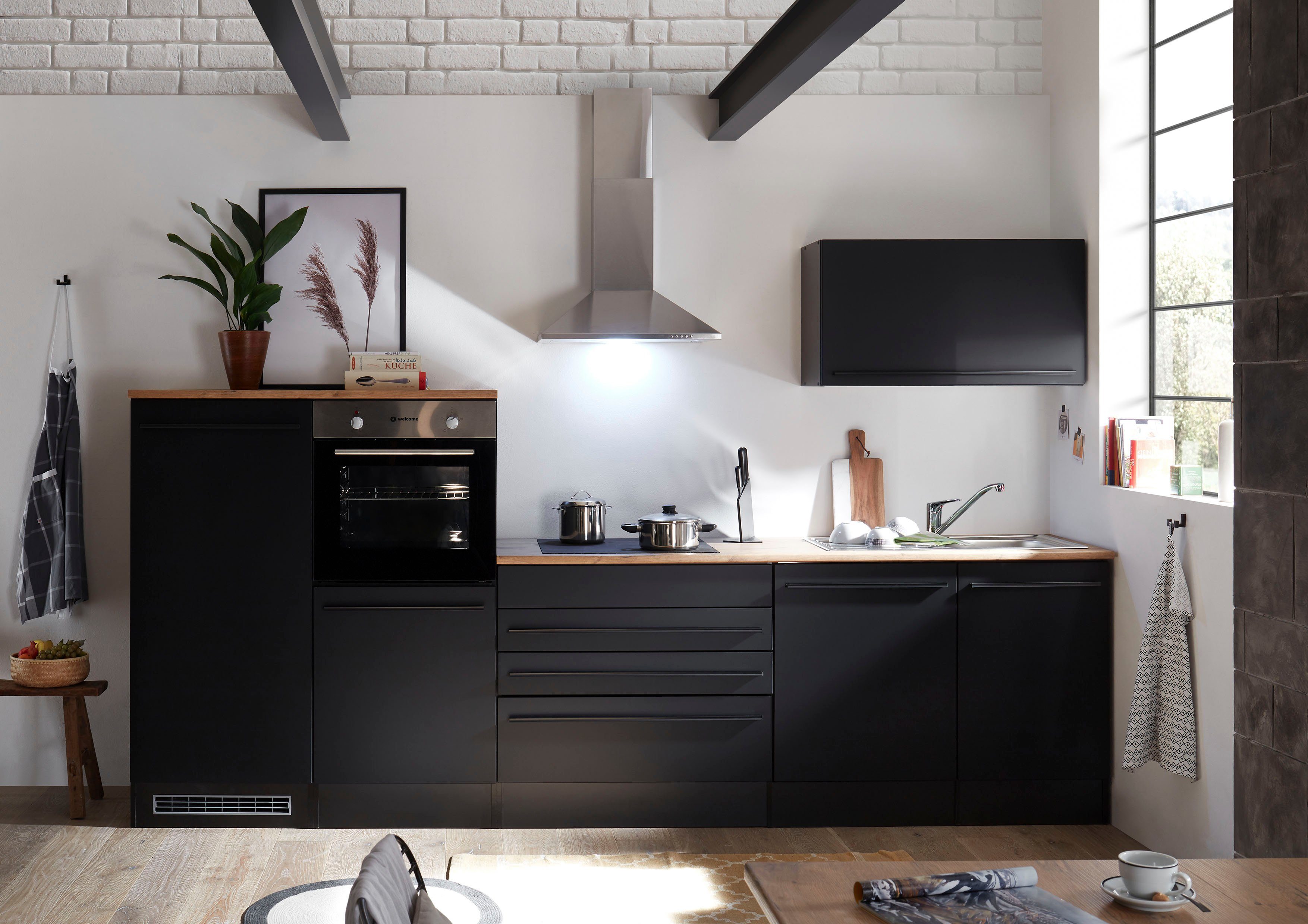 BASIC by Balculina Küchenzeile Jazz, Breite 320 cm, wahlweise mit E-Geräten