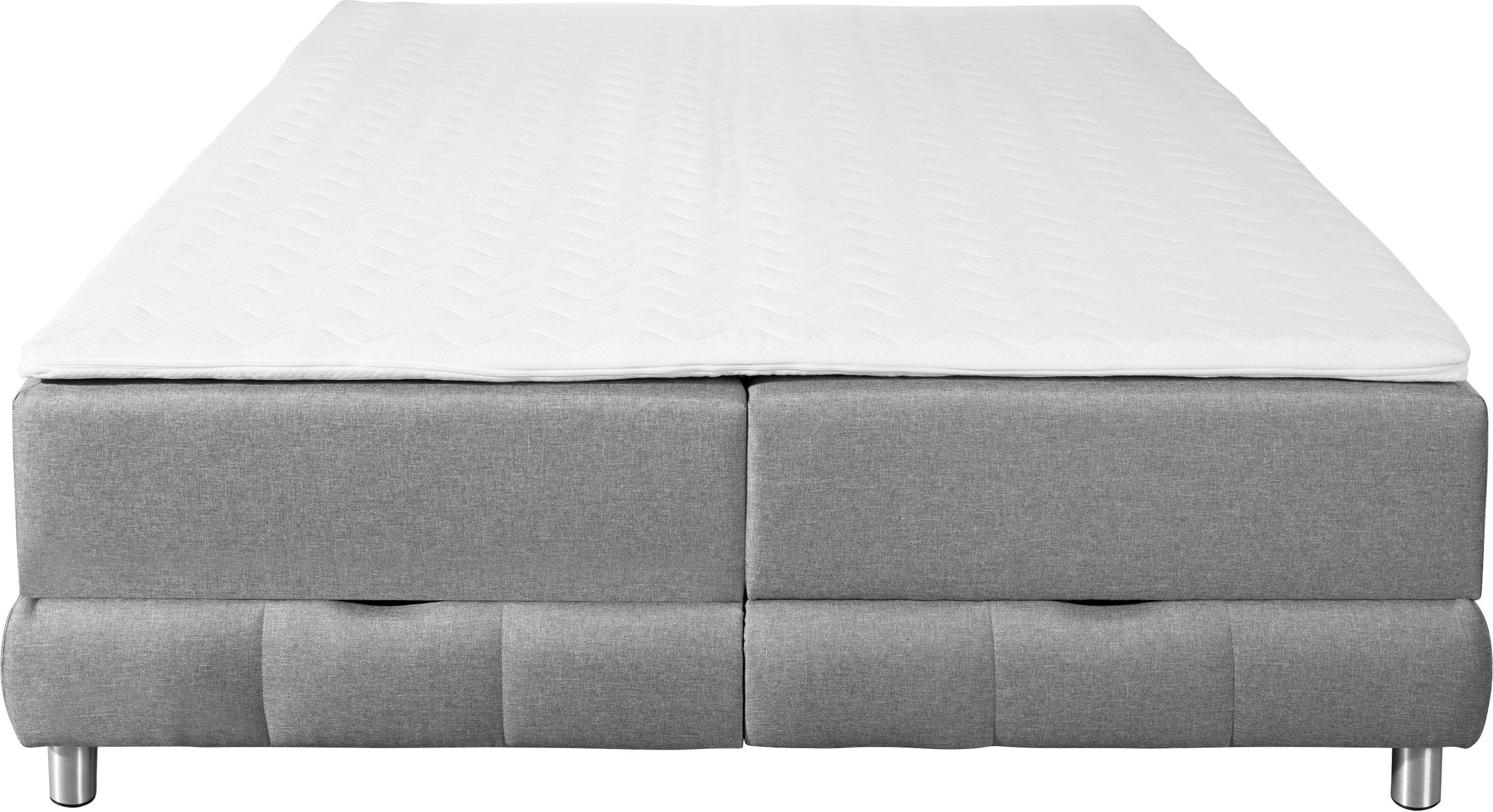 Home affaire Boxspringbett Vaasa, für Dachschrägen geeignet, inkl. Bettkasten und Topper