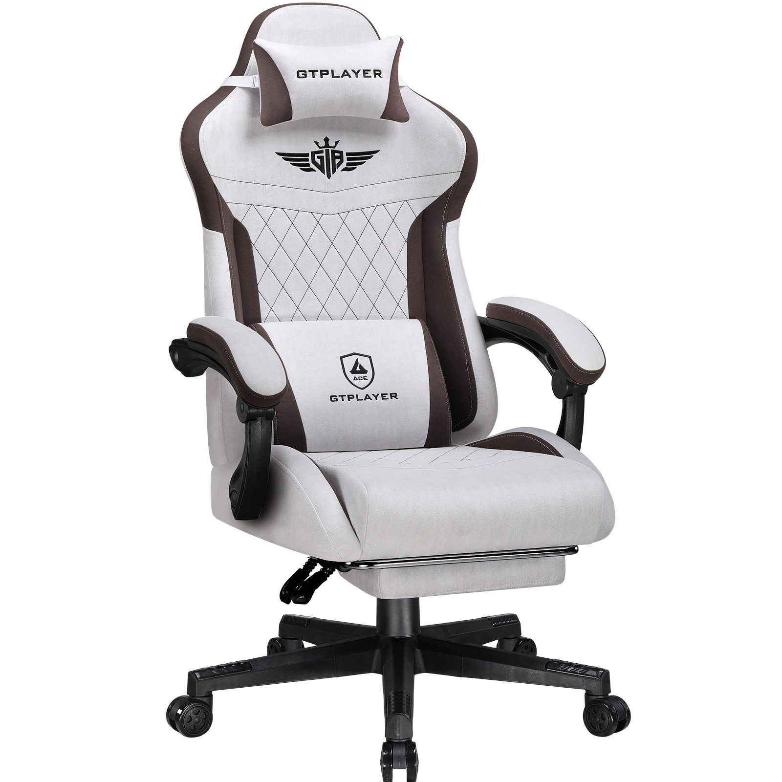 GTPLAYER Gaming-Stuhl Ergonomischer Gaming Sessel Schreibtischstuhl mit Stoffoberfläche (Pacekung), Federsitzkissen