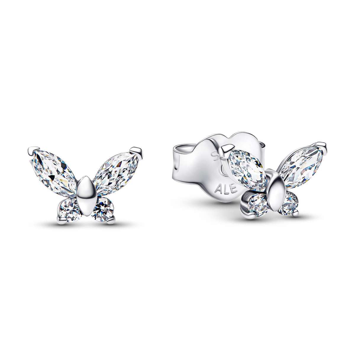 Pandora Paar Ohrstecker 294263C01, für Damen Schmetterling Silber