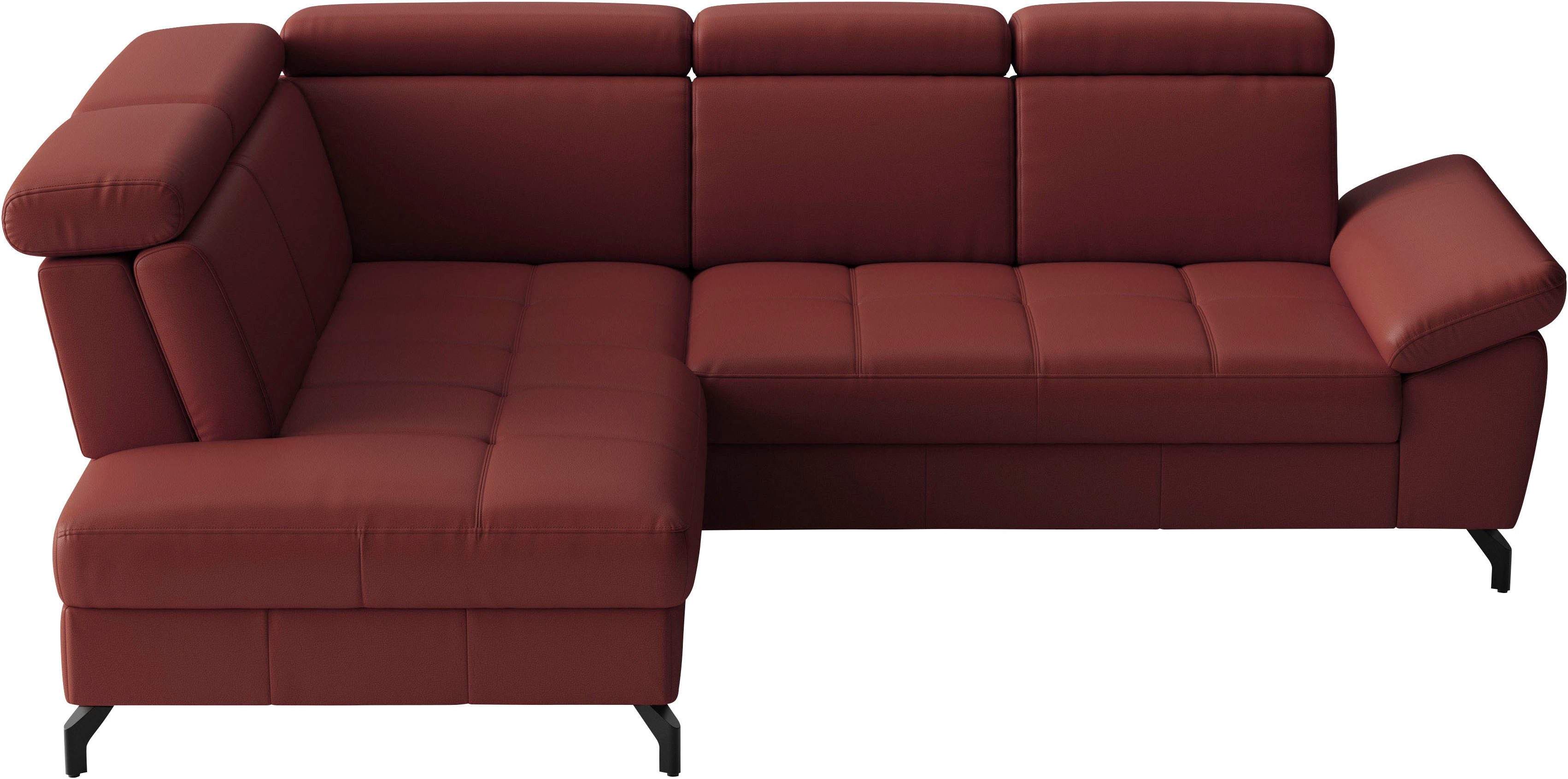 sit&more Ecksofa Vanity L-Form, B: 254 cm, mit Sitz-, Kopf- und Armteilverstellung, Couch optional mit Schlaffunktion & Bettkasten, Leder