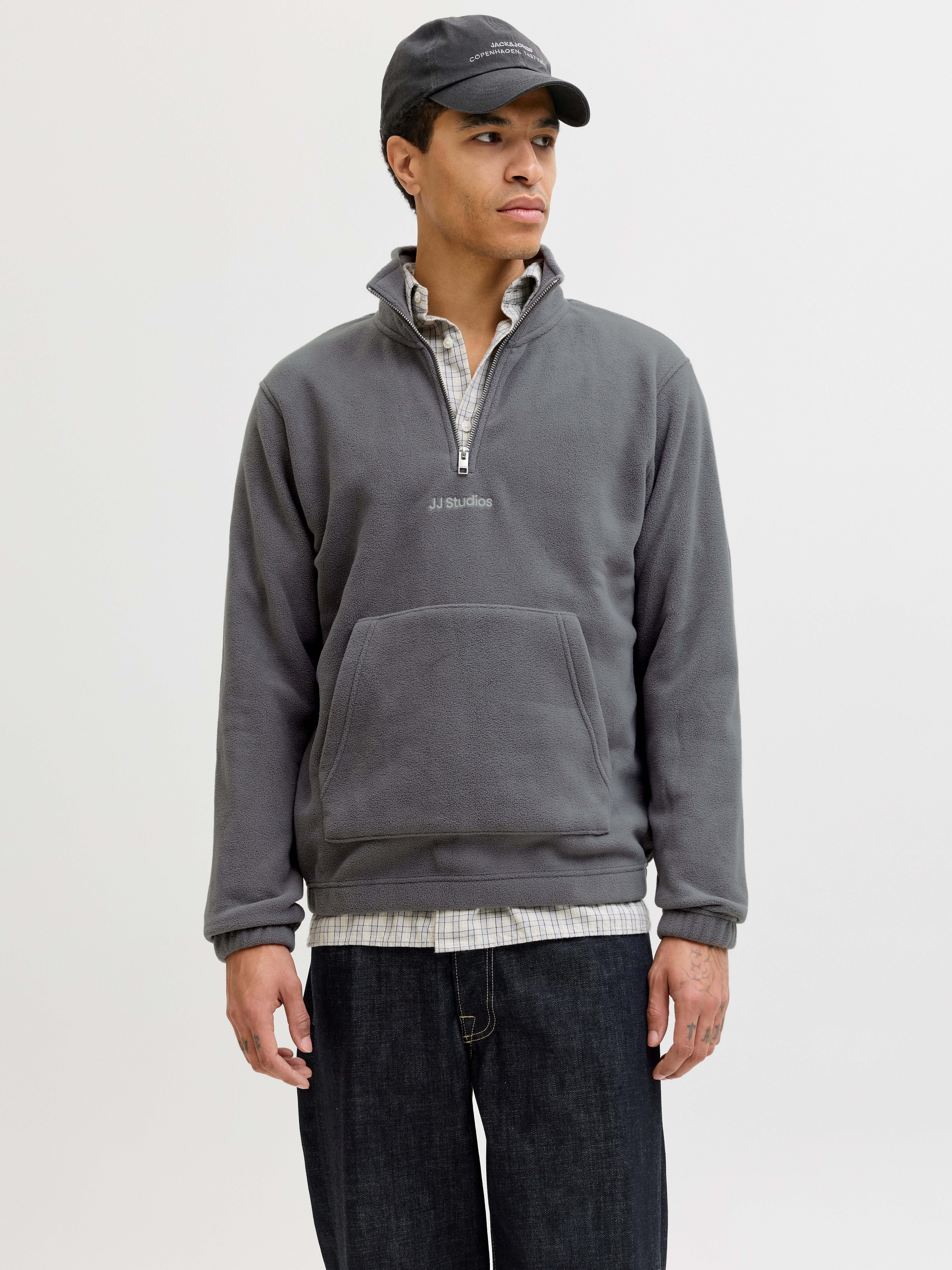 Jack & Jones Fleecepullover JJSOHO HALFZIP FLEECE Kunstfaser, relaxed fit