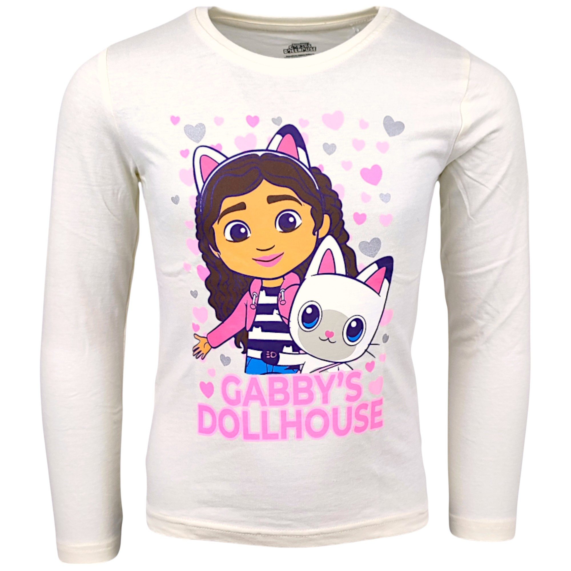 Dreamworks Gabby’s Dollhouse Langarmshirt Gabby & Pandy Paws Mädchen Shirt aus Baumwolle Gr. 104 - 134 cm