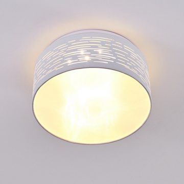 hofstein Deckenleuchte »Avenza« runde Deckenlampe aus Metall/Kunststoff in Weiß/Silber, 6000 Kelvin, Ø26cm, 12 Watt, 400 Lumen, über gewöhnlichen Lichtschalter einstellbar