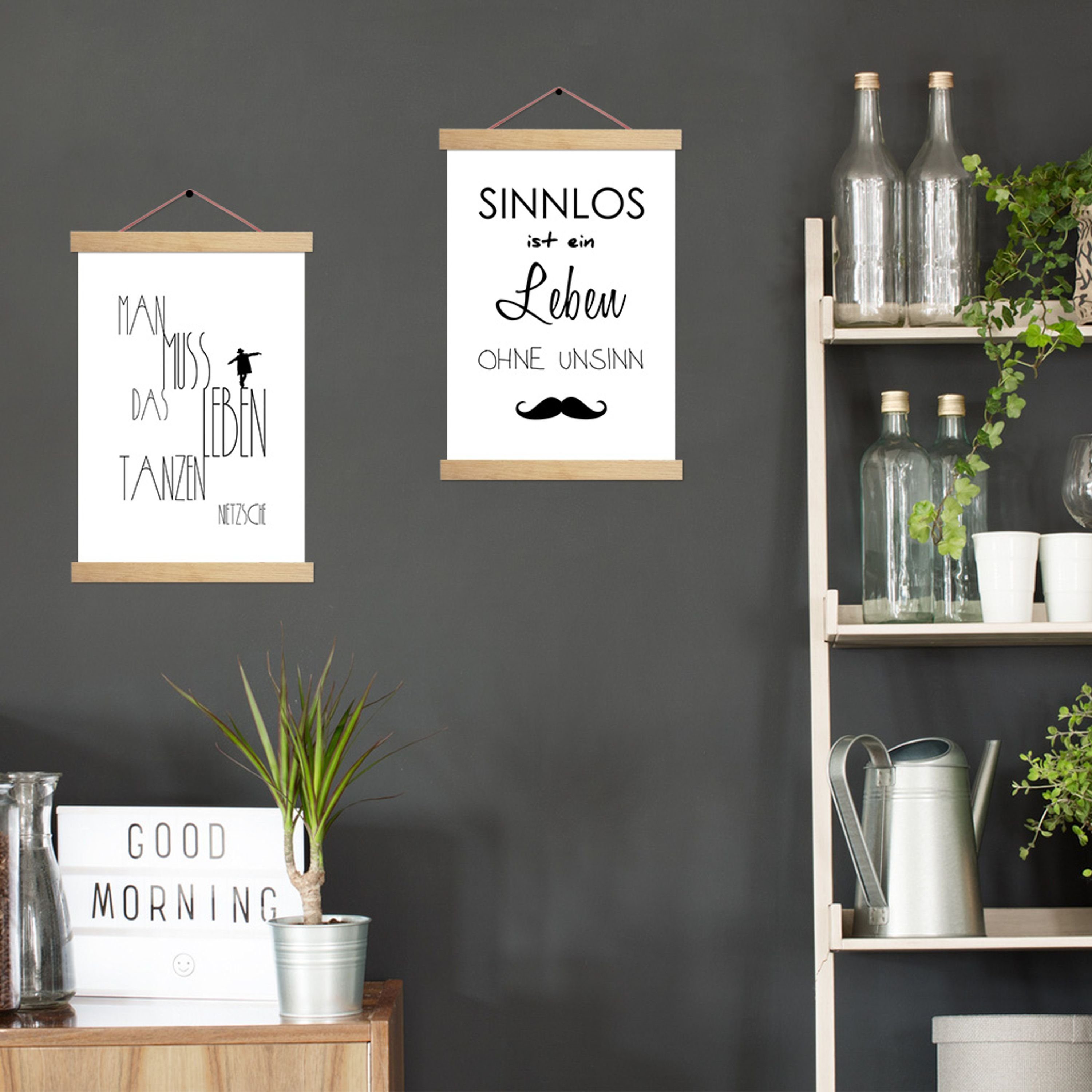 artissimo Bilderleiste Magnetische Posterleiste 22 cm für DIN A4 Poster Holz
