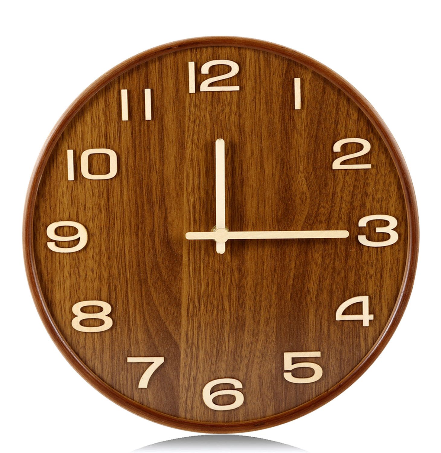 BlingBin Wanduhr 12 Zoll Holz-Wanduhr Quarzuhr günstig online kaufen