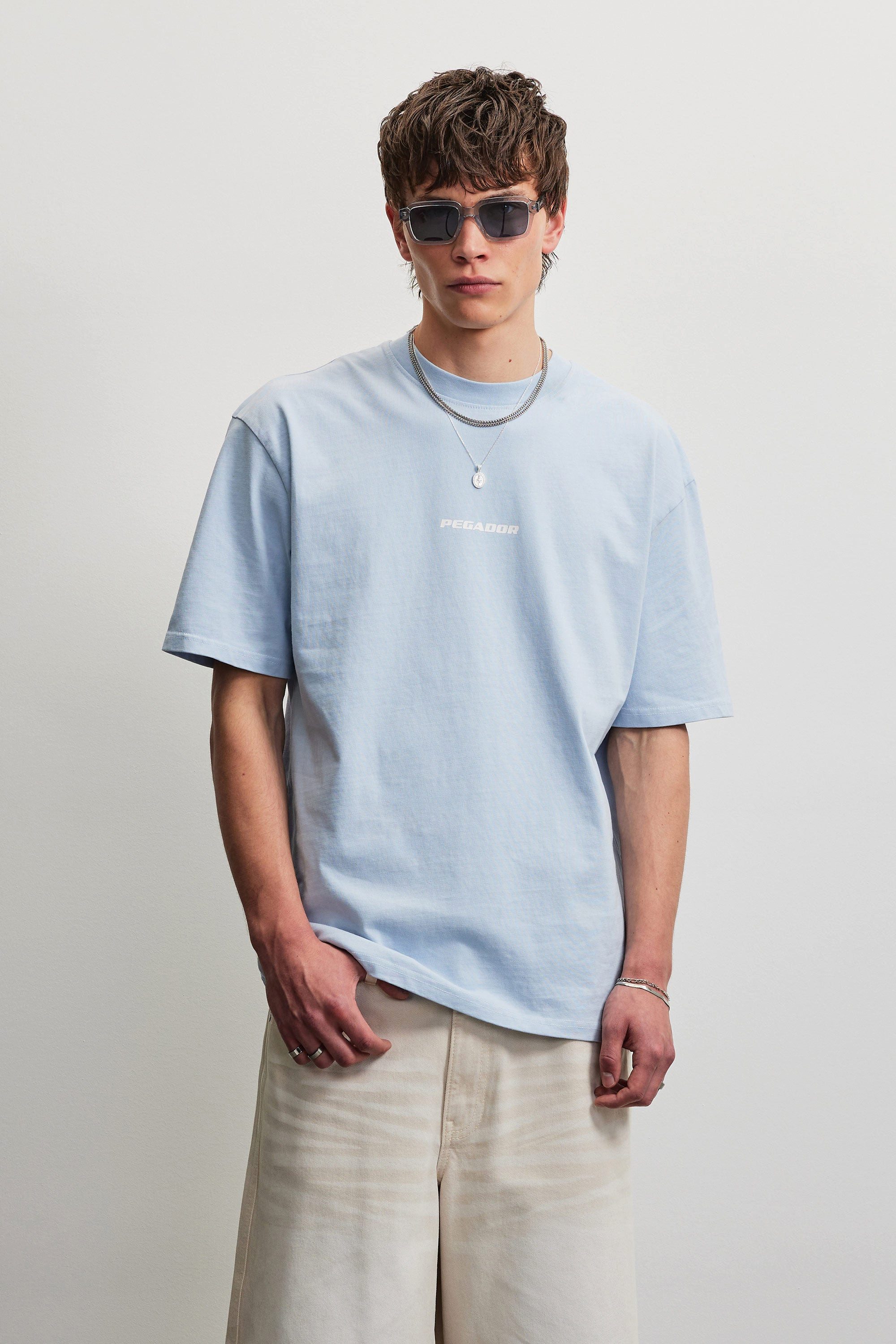 PEGADOR Rundhalsshirt COLNE LOGO OVERSIZED TEE Baumwolle, oversize