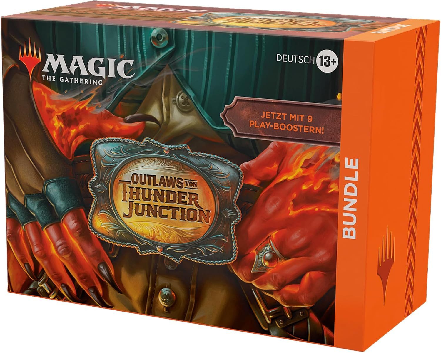 Magic the Gathering Sammelkarte Outlaws von Thunder Junction Bundle Fat Pack Deutsch, Inklusive 9 Pack Booster Packs