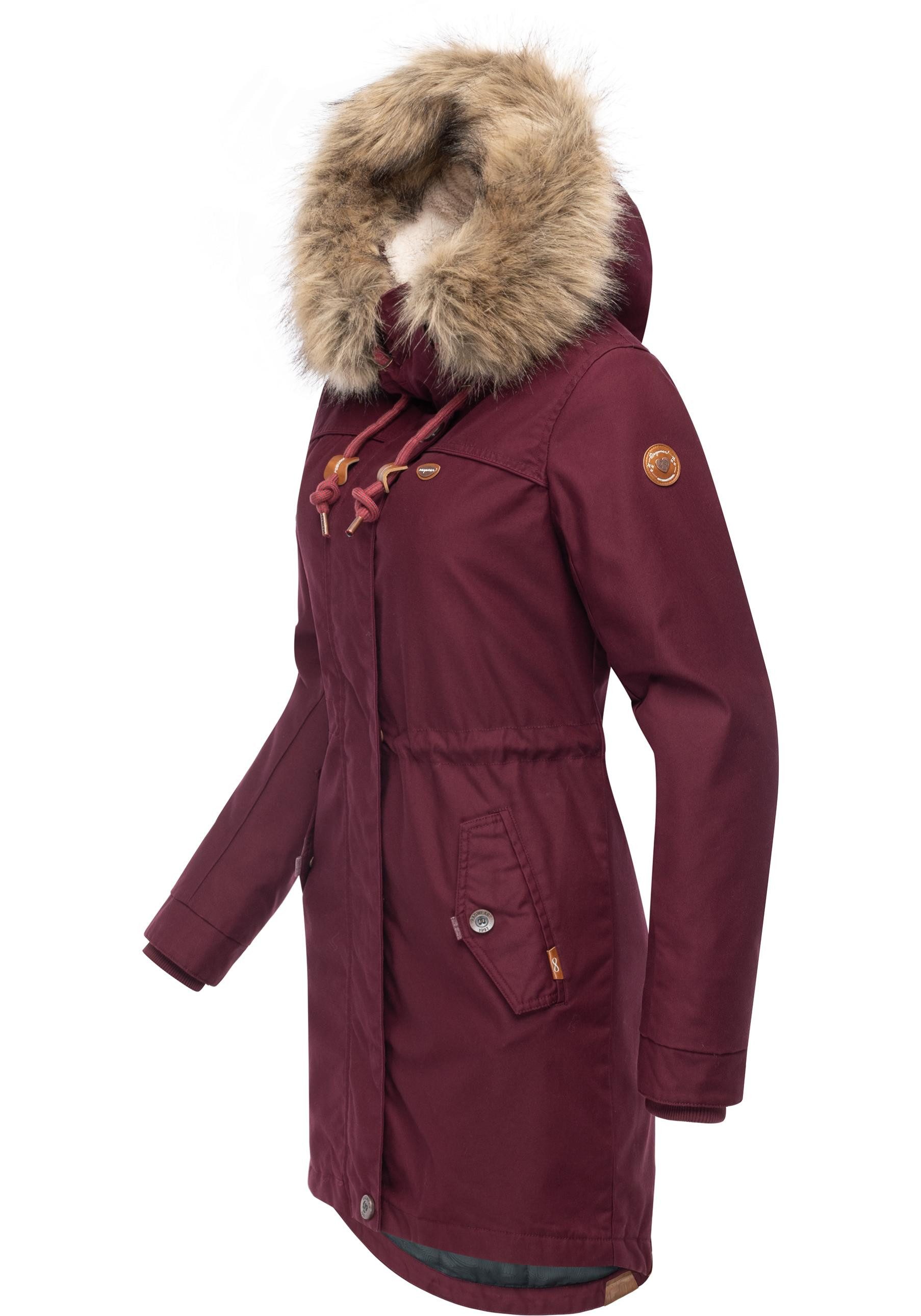 Ragwear Winterjacke Tawny stylischer Winterparka mit großer Kapuze und Kuns günstig online kaufen
