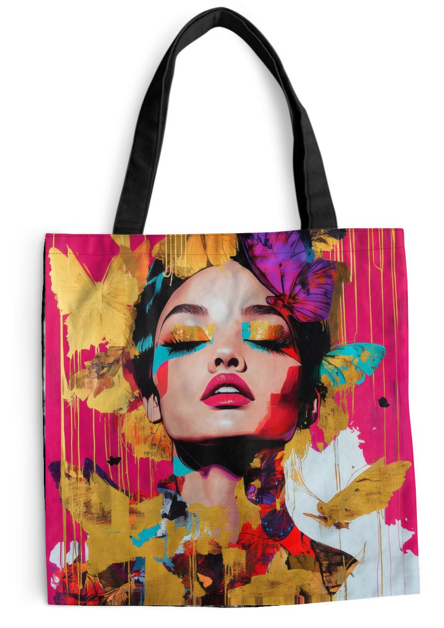 MuchoWow Shopper Frau - Abstrakt - Farbenfroh, Handtasche, Damen und Herren, Schultertasche, Umhängetasche, Tote Bag