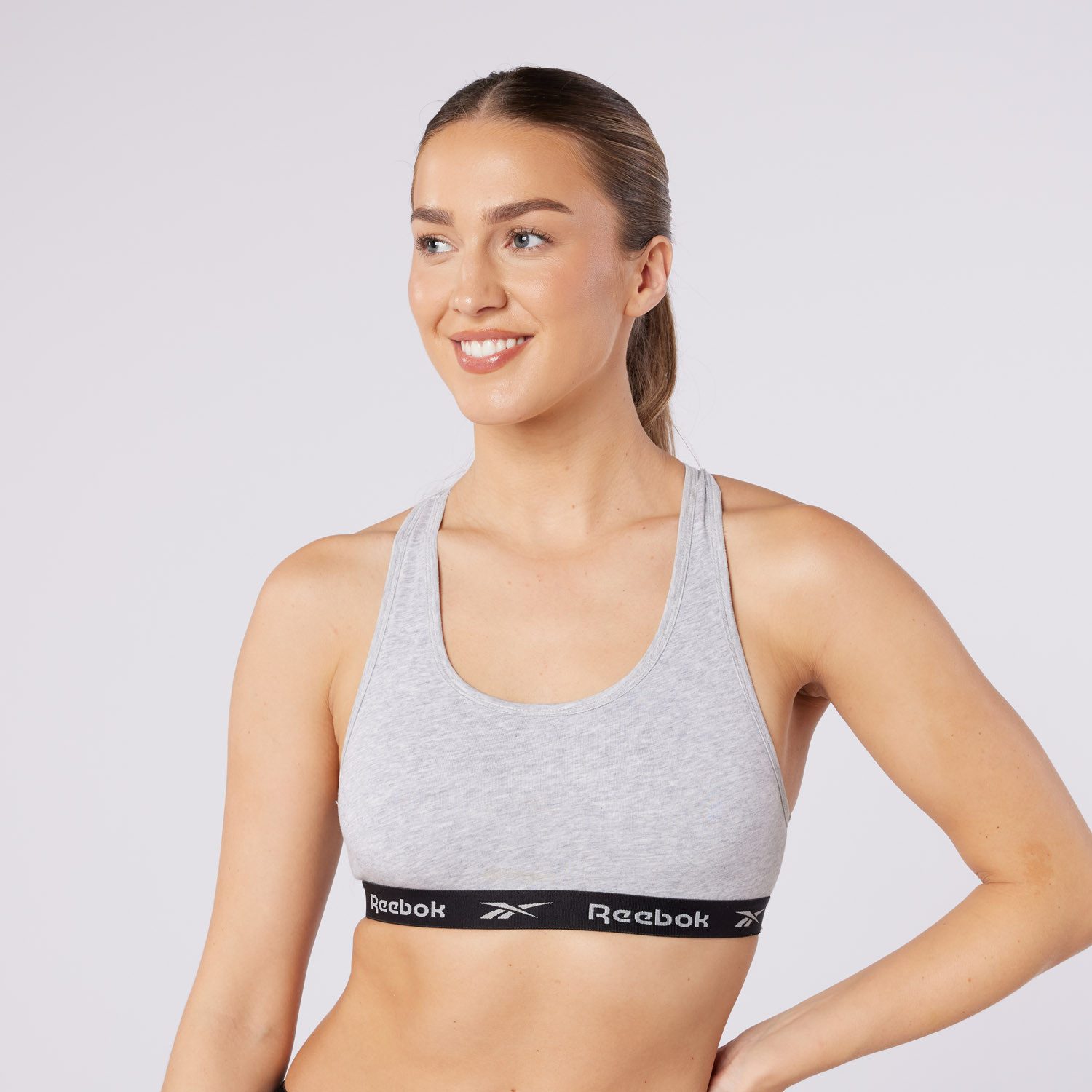 Reebok Bustier FRANKIE (2er-Pack) breite Träger, ohne Verschluss, ohne Bügel, mit Logo, Baumwollmix