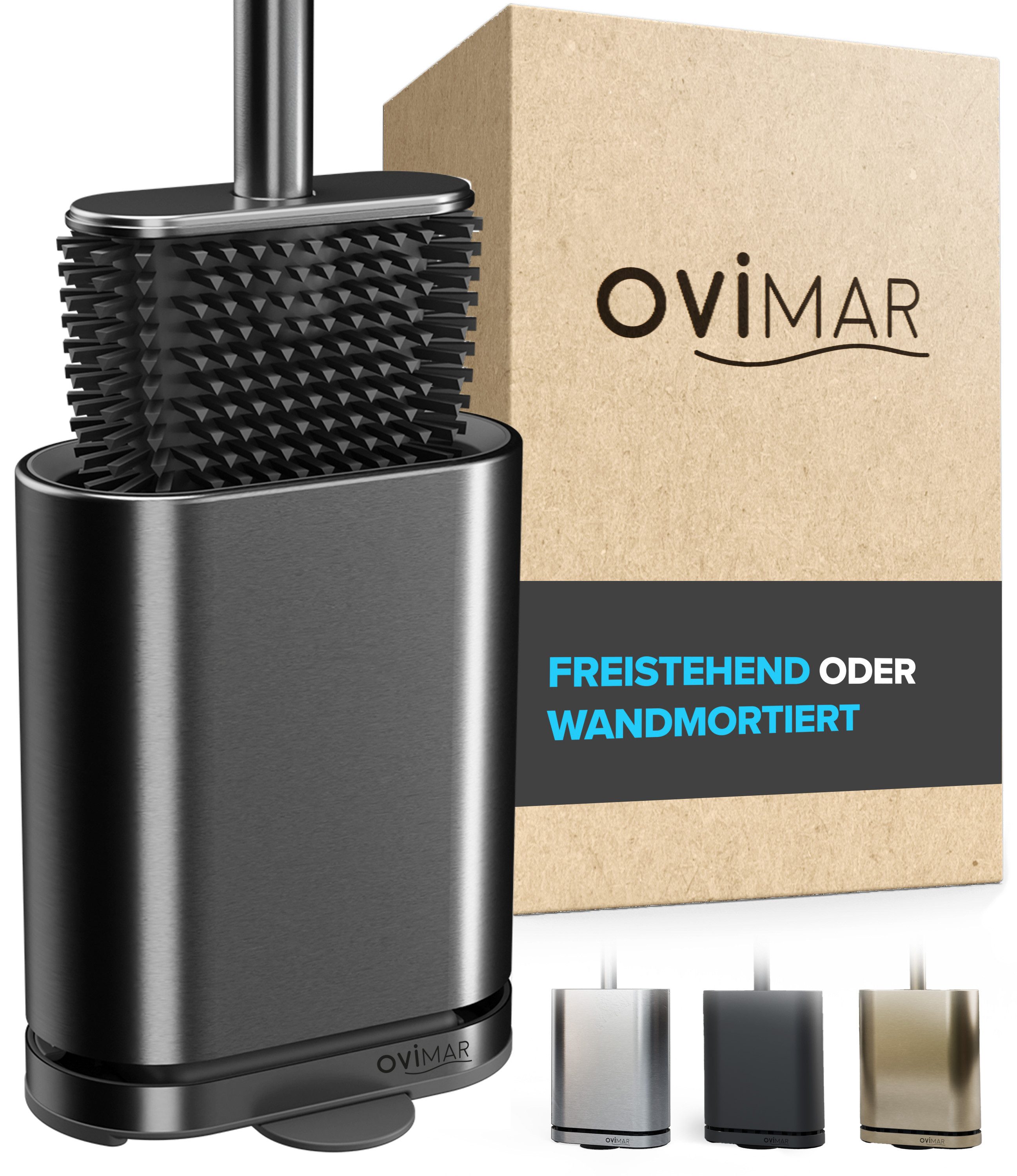 ovimar WC-Reinigungsbürste, (1-tlg), aus Edelstahl in Gunmetal zur Wandmontage (optional)