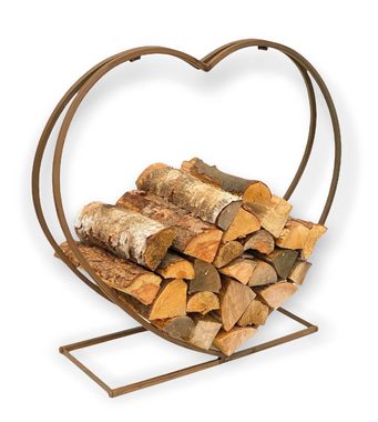 DanDiBo Kaminholzkorb Kaminholzregal Innen Metall Herz Kaminholzständer 2013221 XL 78 cm Holzkorb Kaminholzhalter Holzregal Feuerholzhalter Deko