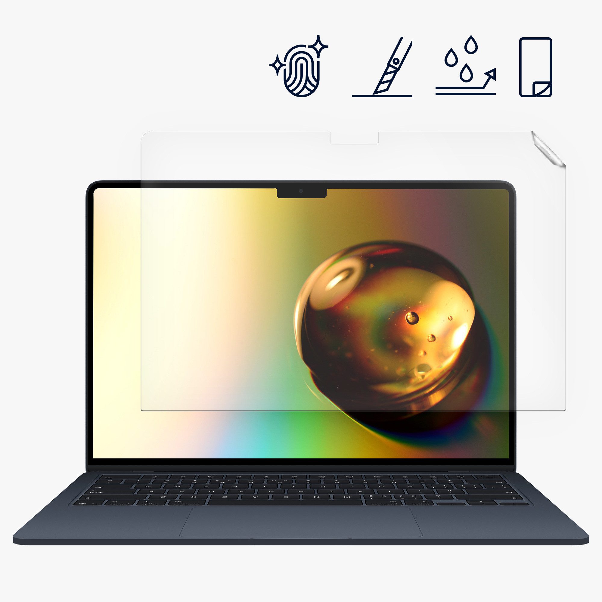 kwmobile Schutz-Set Folie matt für Apple Macbook Air 13 M4 2025 A3240, Laptop Schutzfolie Displayschutz Anti-Fingerabdruck entspiegelt