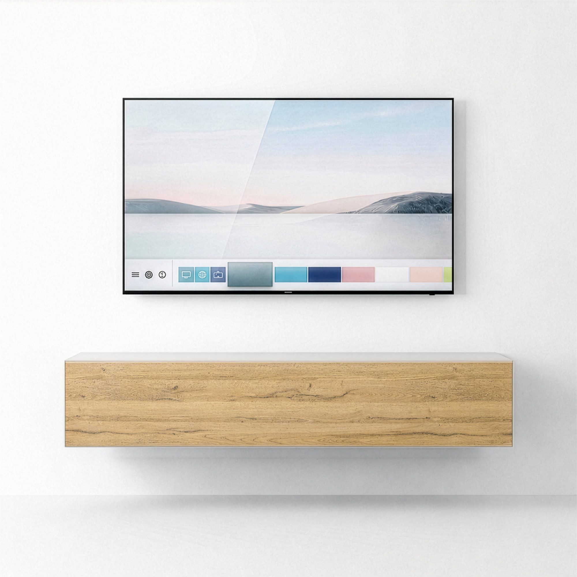 InnoFurn TV-Board Vela hängender Lowboard (1x hängender Tv-Schrank), Sanftes Öffnen, Made in Germany, Modernes Design, hängender Tv-Board