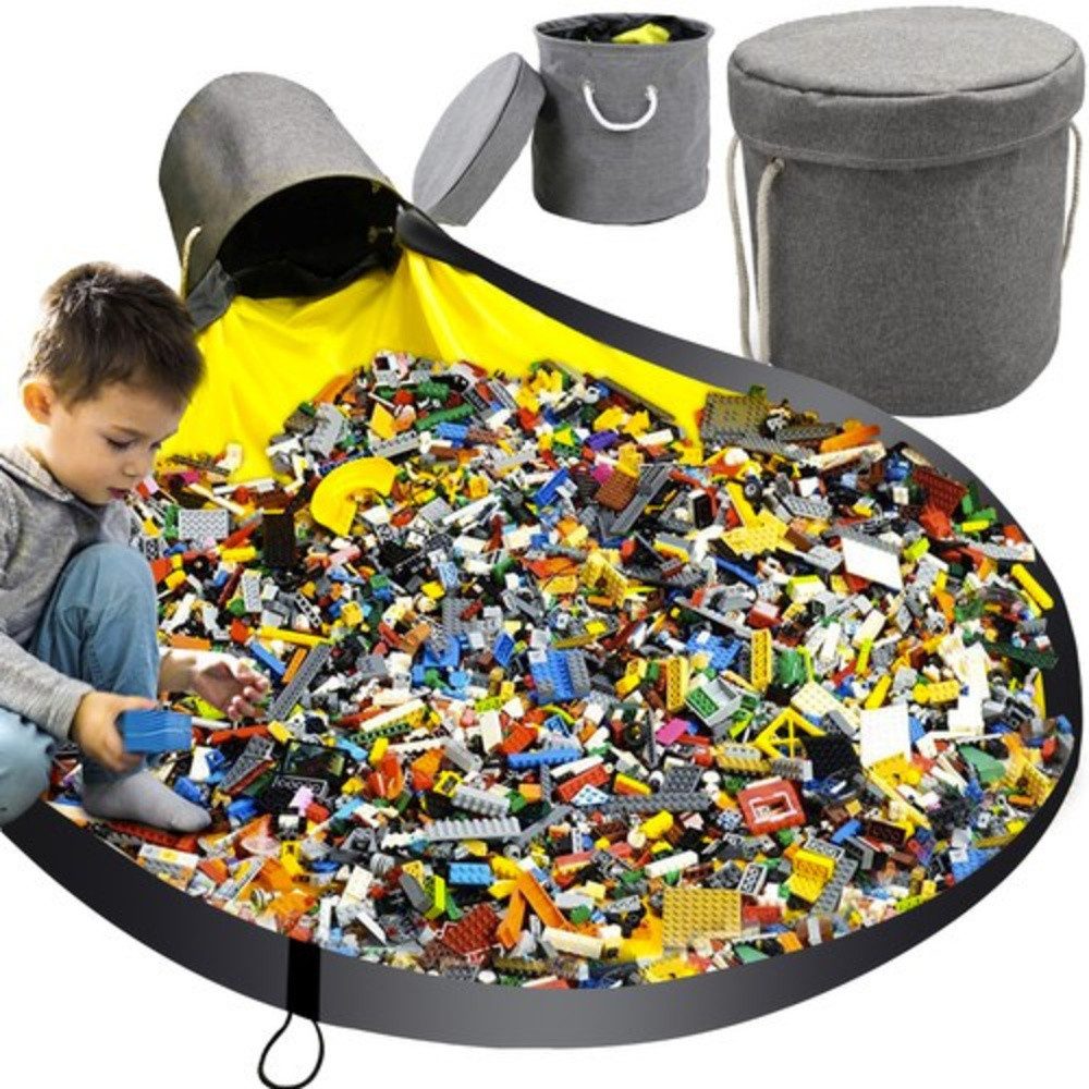 KRUZZEL Spielmatte Spielzeugkorb Aufbewahrungsbox (Spar-Set, 1-St., aufräumen), Verstärkte, bequeme Griffe für einen leichten Transport