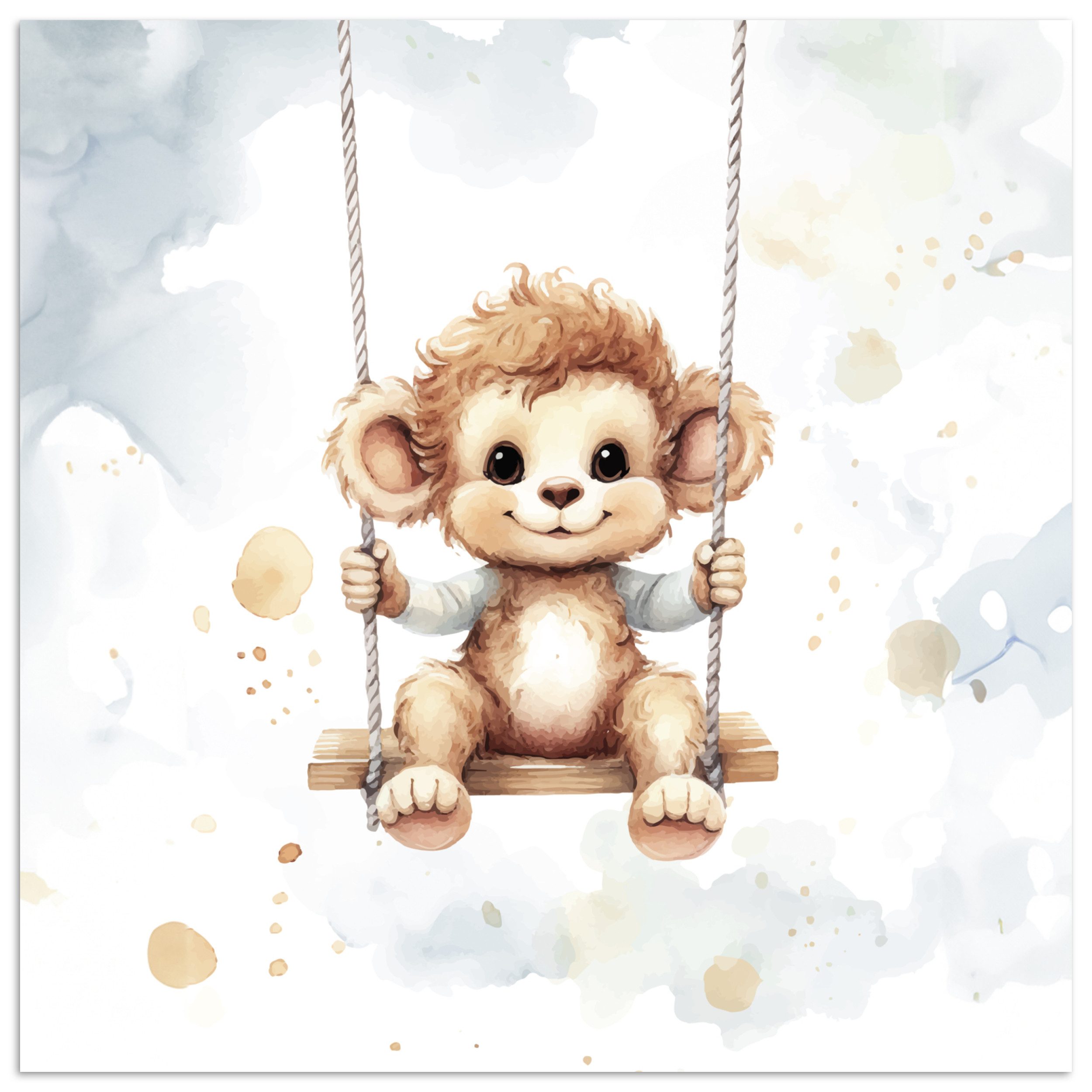 Poster Affe - Tier - Kinder - Babyzimmer - Kinderzimmer