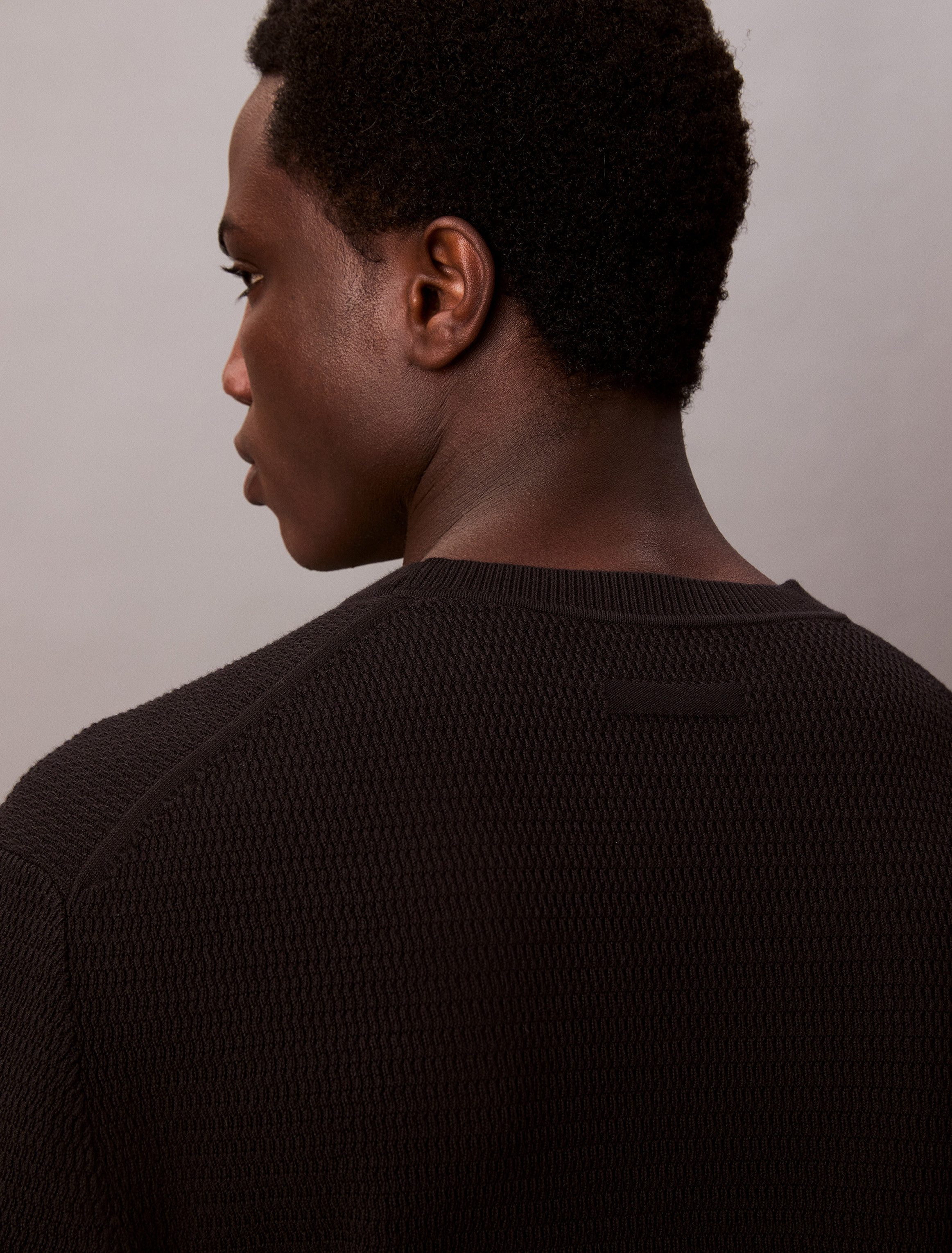 Calvin Klein Strickpullover LS TXTR CTTN CRWNK S Mit Rundhalsausschnitt