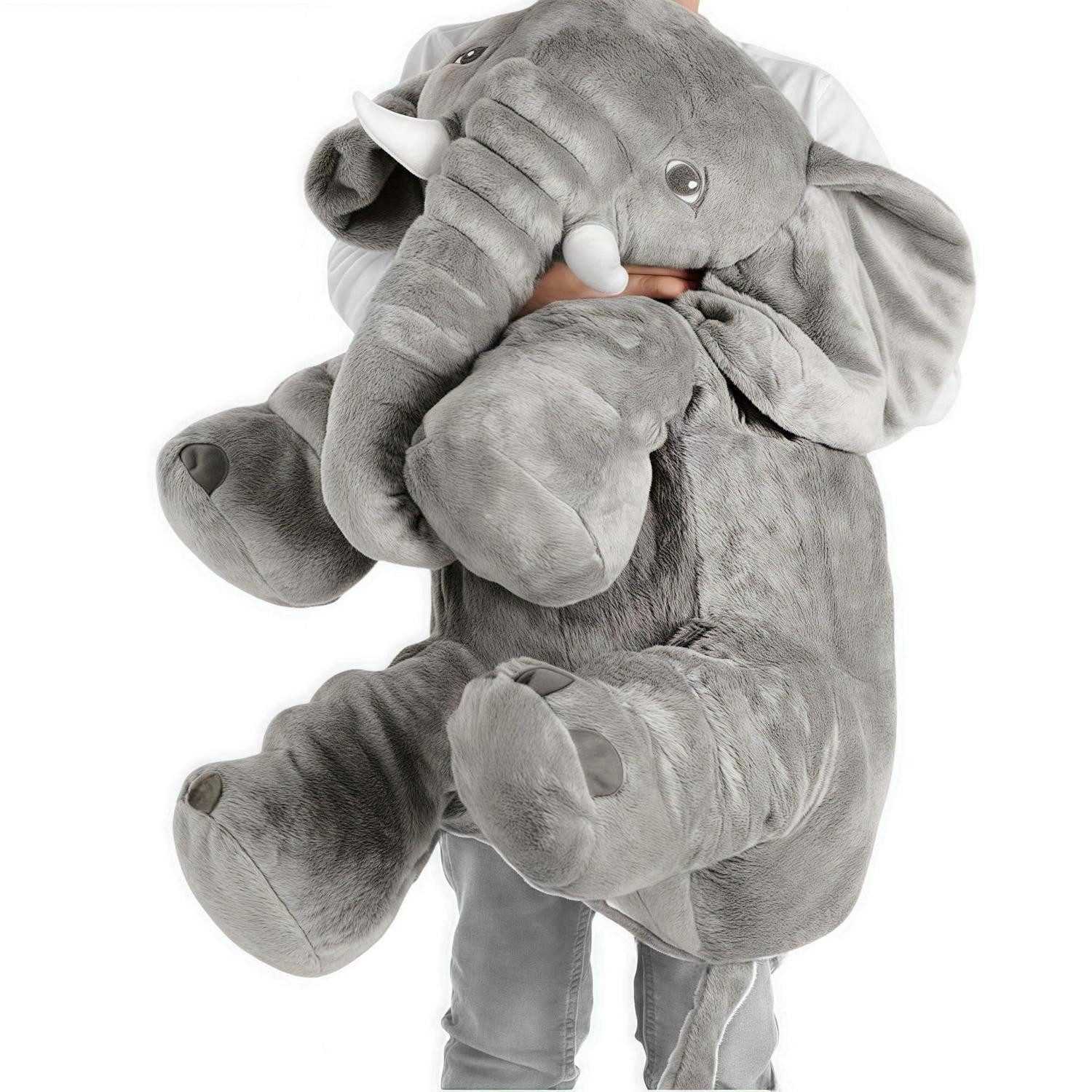 LuxusKollektion Kuscheltier Kuscheltier Elefant XXL 60cm Plüschtier Stofftier Grau (1-St)