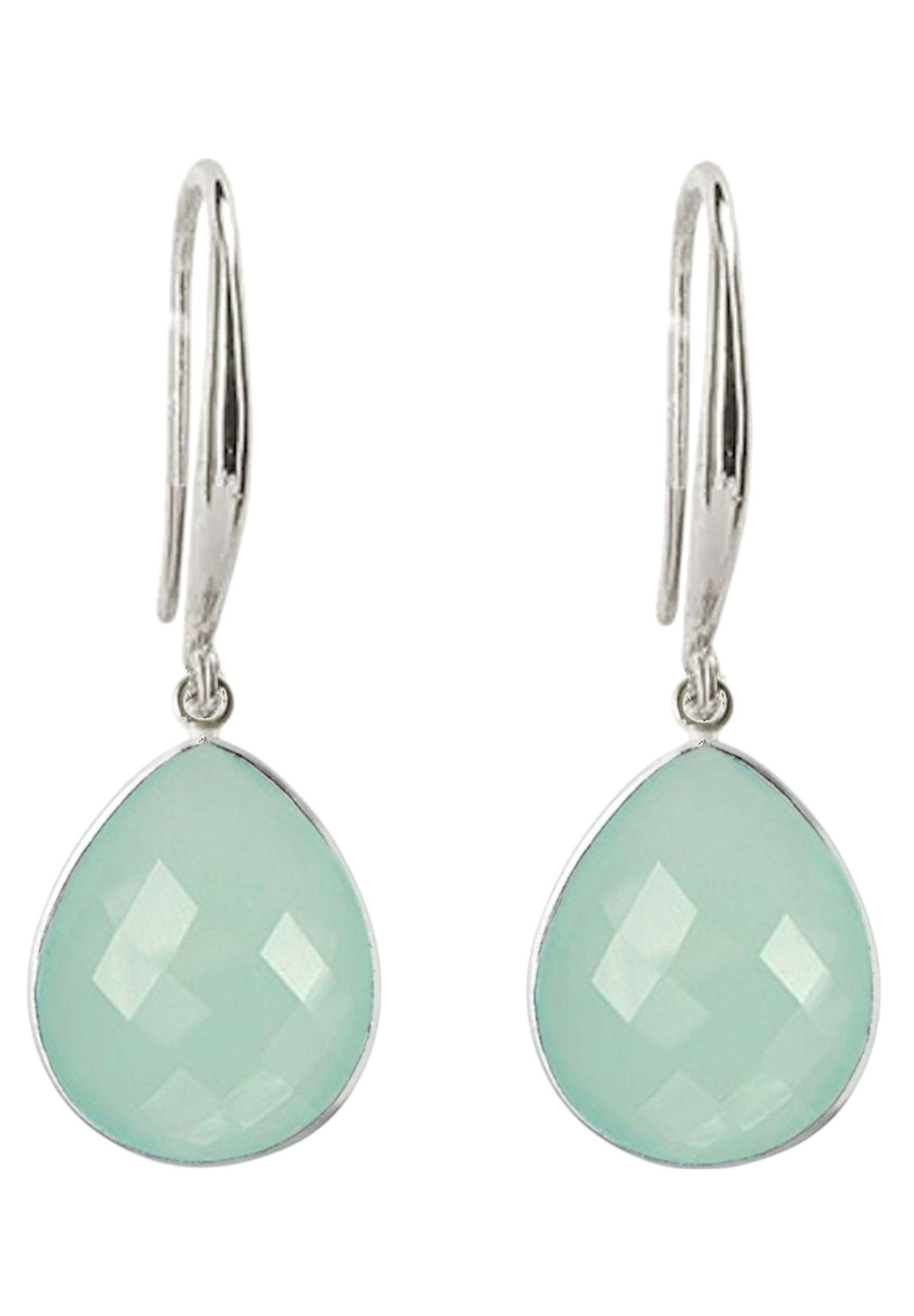 Gemshine Paar Ohrhänger Meeresgrüner Chalcedon, Europäischer Schmuck: Qualität liebevoll hergestellt.