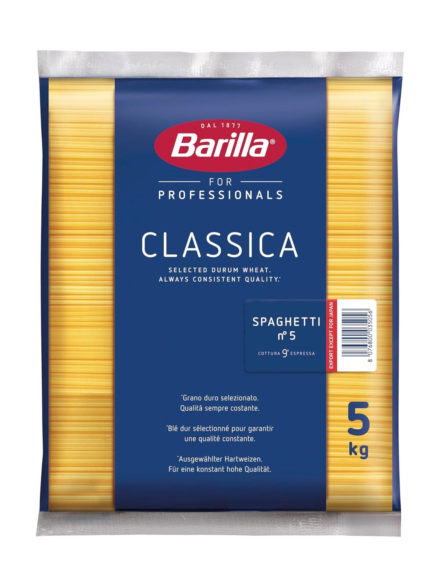 Barilla Nudeln Hartweizen Pasta Spaghetti n. 5 - 5kg