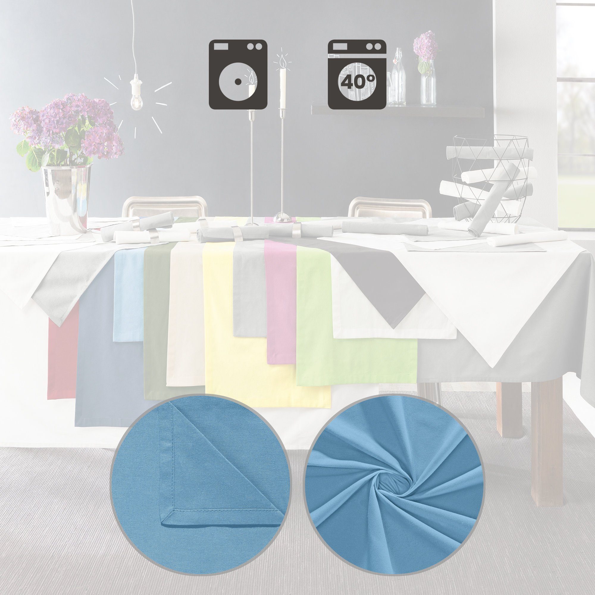 REDBEST Platzset Tischset "Seattle" 6er-Pack, Baumwolle Uni