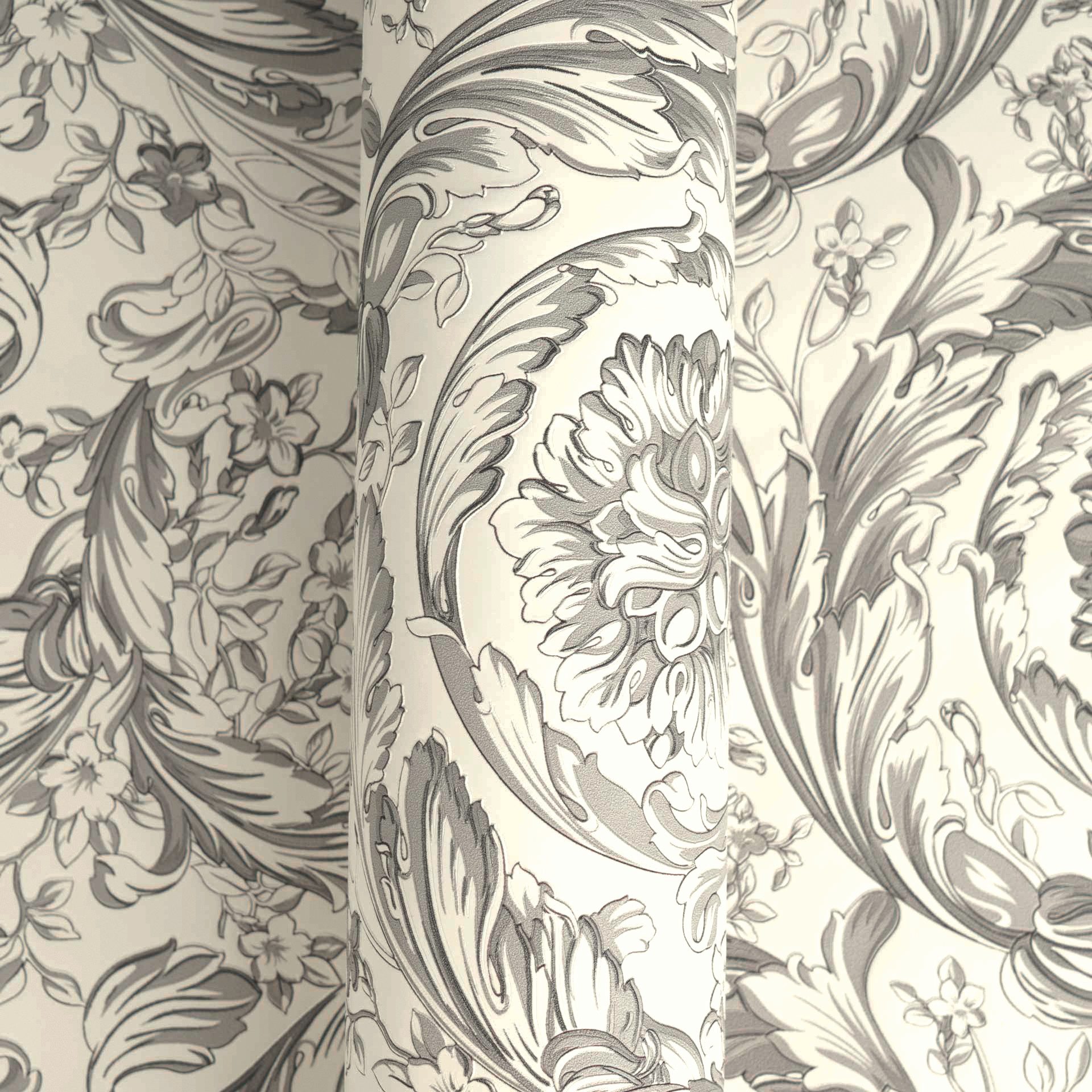 Versace Vliestapete Versace 6 Barocco –, geprägt, 3D-Optik, Barock, Motiv, (1 St), Neo-klassisches Rankenmuster mit Glanz & strukturierter Prägung