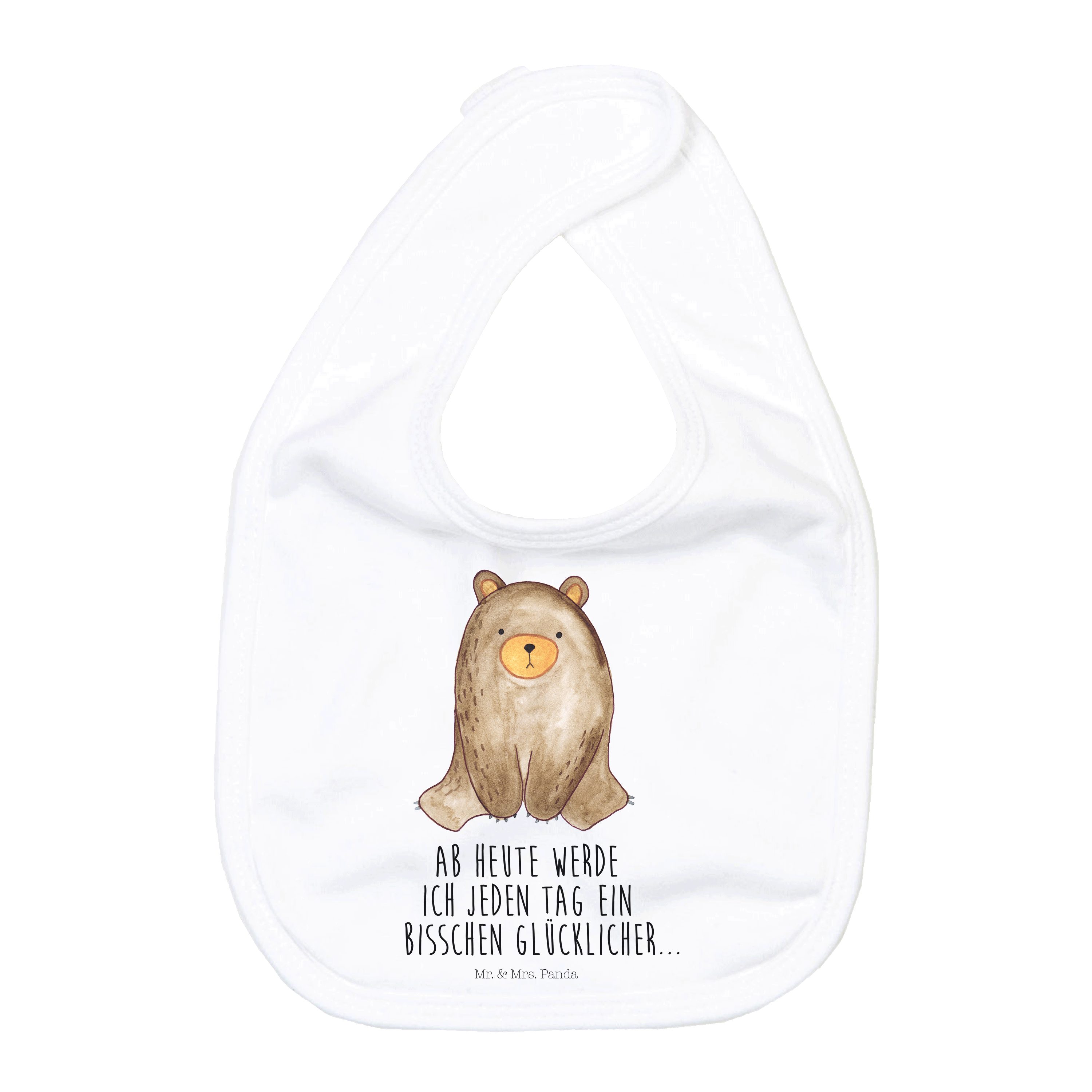 Tragetuch Bär sitzend - Weiß - Geschenk, Sabberlätzchen, Lätzchen, Teddy, Gesch