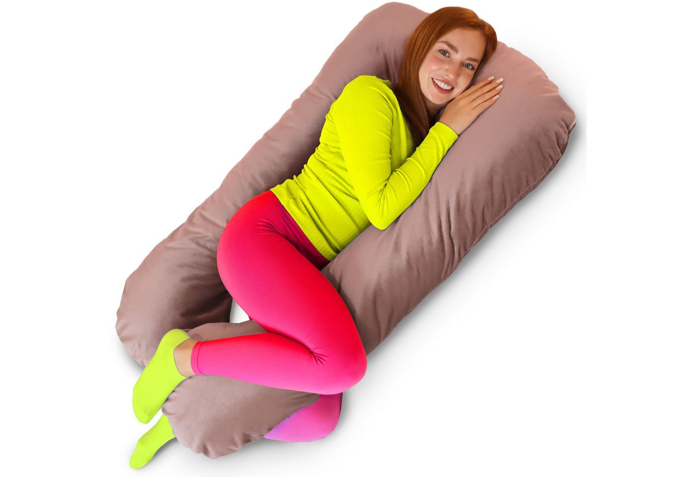 Amilian Seitenschläferkissen Stillkissen XXL Schwangerschaftskissen, Set, 1-tlg., Pregnancy Pillow, geräuscharme Füllung abnehmbarer Bezug mit Reißverschluss