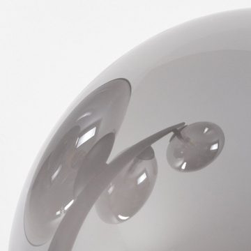 hofstein Stehlampe »Garaguso« moderne Stehlampe aus Metall/Glas in Schwarz/Rauchfarben, ohne Leuchtmittel, Bodenlampe mit Fußschalter, G9