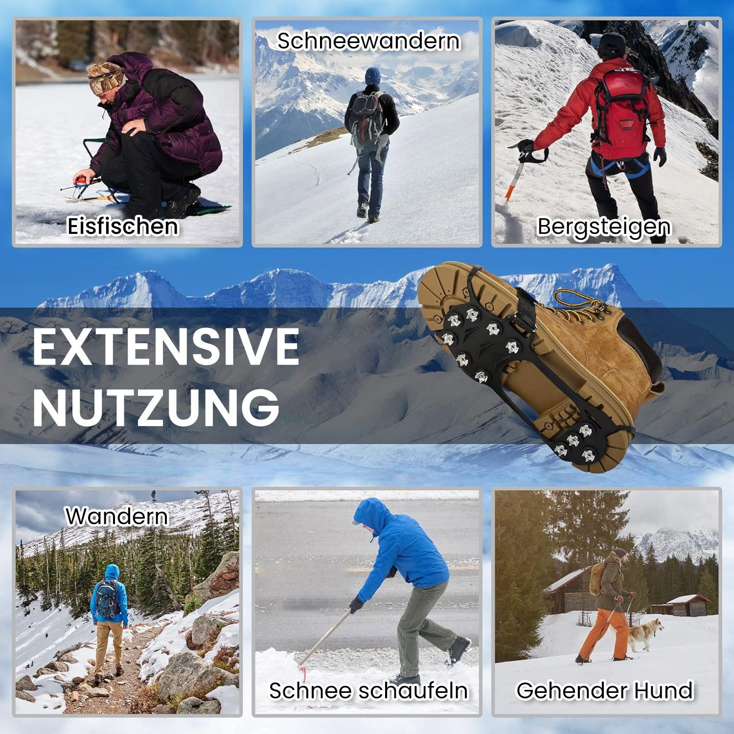 M Ausrüstung Eiskrallen Eis Klettern Schutz Steigeisen Anti-Rutsch Daisred