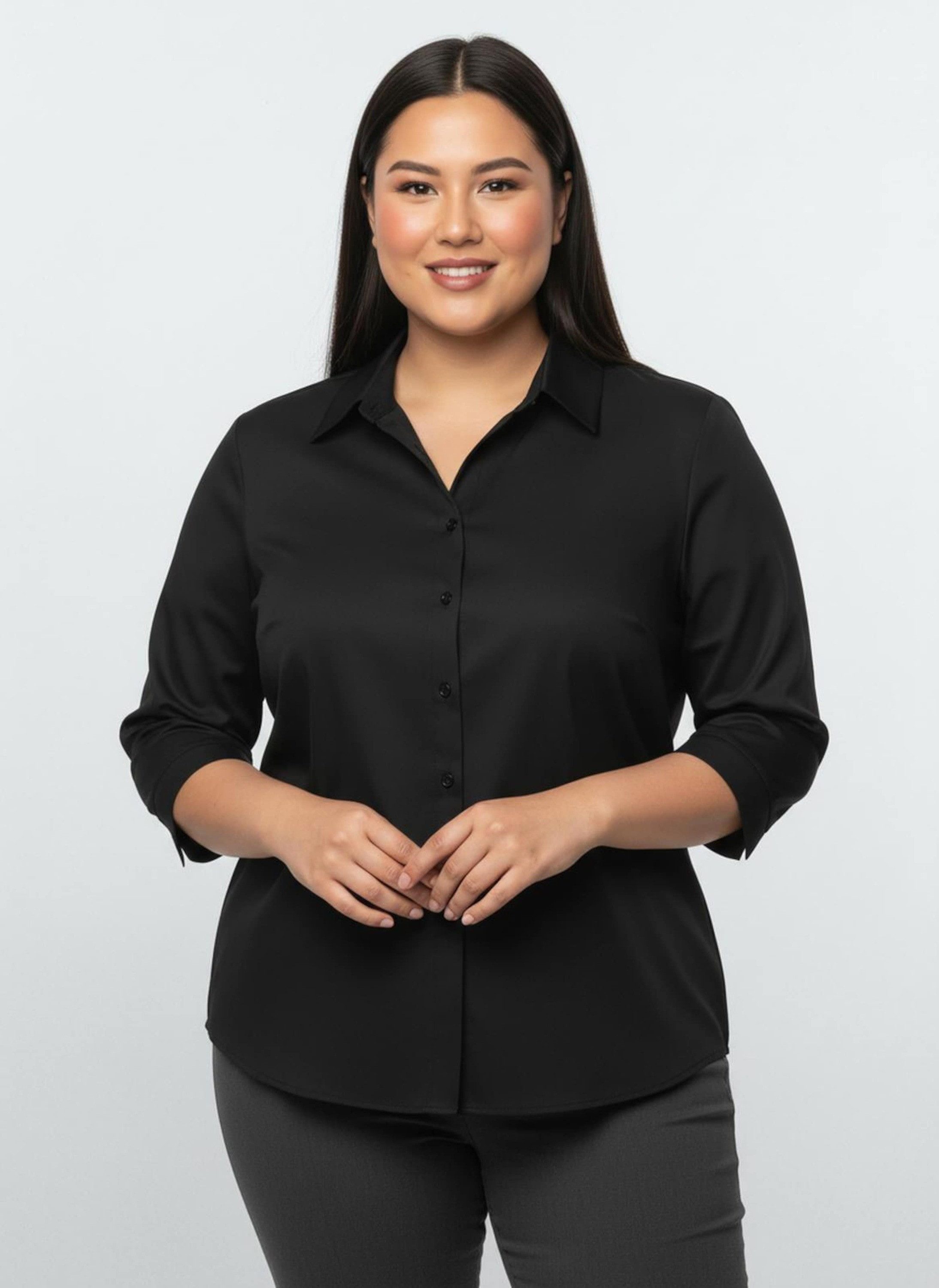 Sieh an! Klassische Bluse Bluse 3/4-Arm