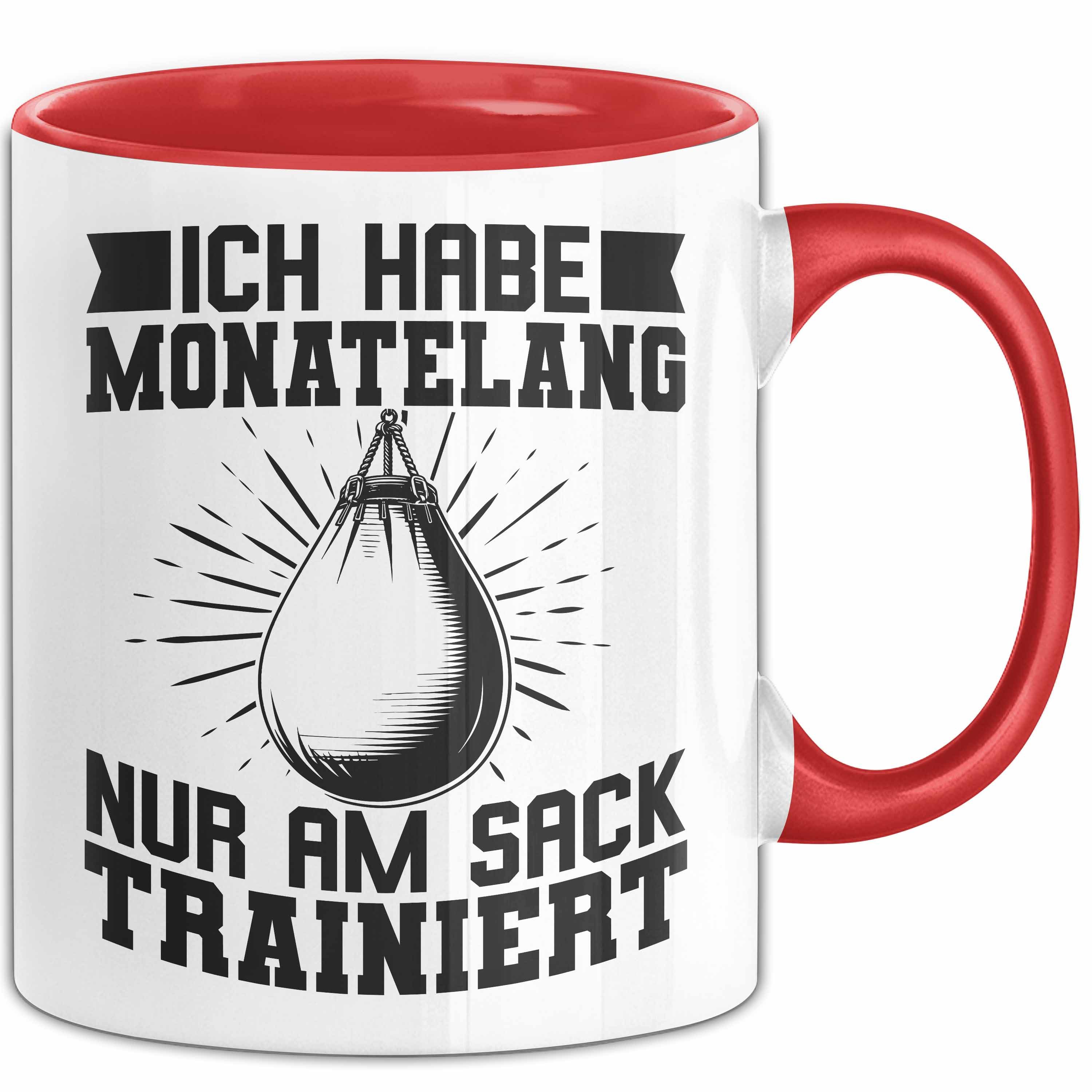 Trendation Tasse Boxer Tasse Geschen Ich Habe Monatelang Nur Am Sack Trainiert Box-Le