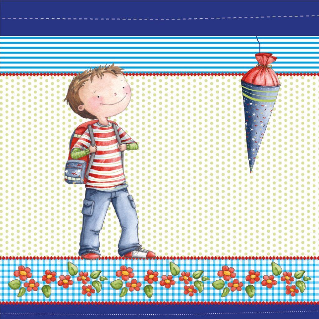 Roth Ideen Papierserviette Serviette 33x33cm 20Stück Schulanfang Leni & Paul