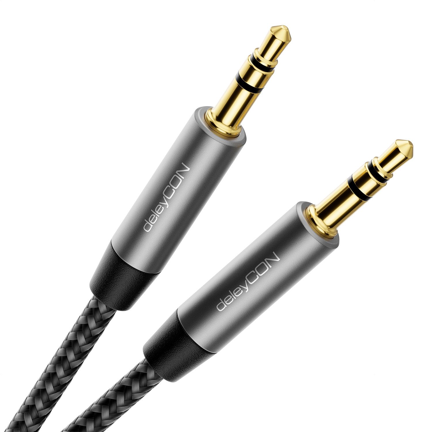 deleyCON deleyCON 3,0m Nylon 3,5mm Klinke Audio Stereo AUX Kabel Klinkenkabel Audio-Kabel