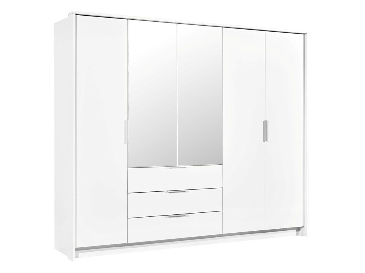 Kleiderschrank Spiegel, 255 Kleiderstange Öffnungssystem (mit Schubladen und Griffloses Türen) Togo AluminiumGriff 3 Mirjan24 5 + und