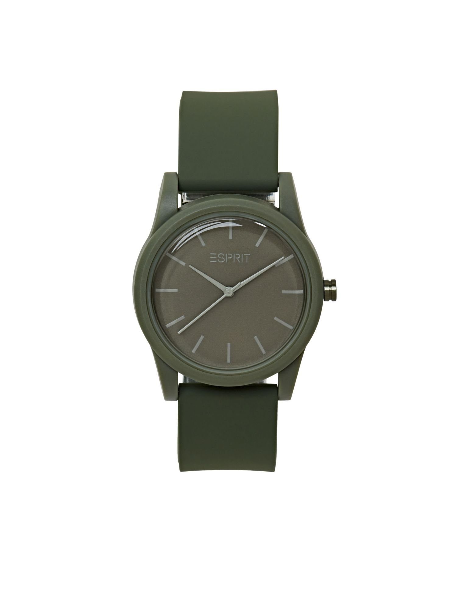 Esprit Chronograph Uhr mit Gummiarmband, Geschenkverpackung und Logo-Box Aufbewahrung als