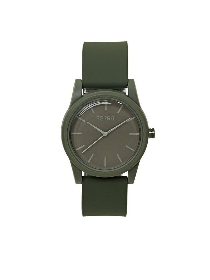 Esprit Chronograph Uhr mit Gummiarmband, Logo-Box als Aufbewahrung und  Geschenkverpackung