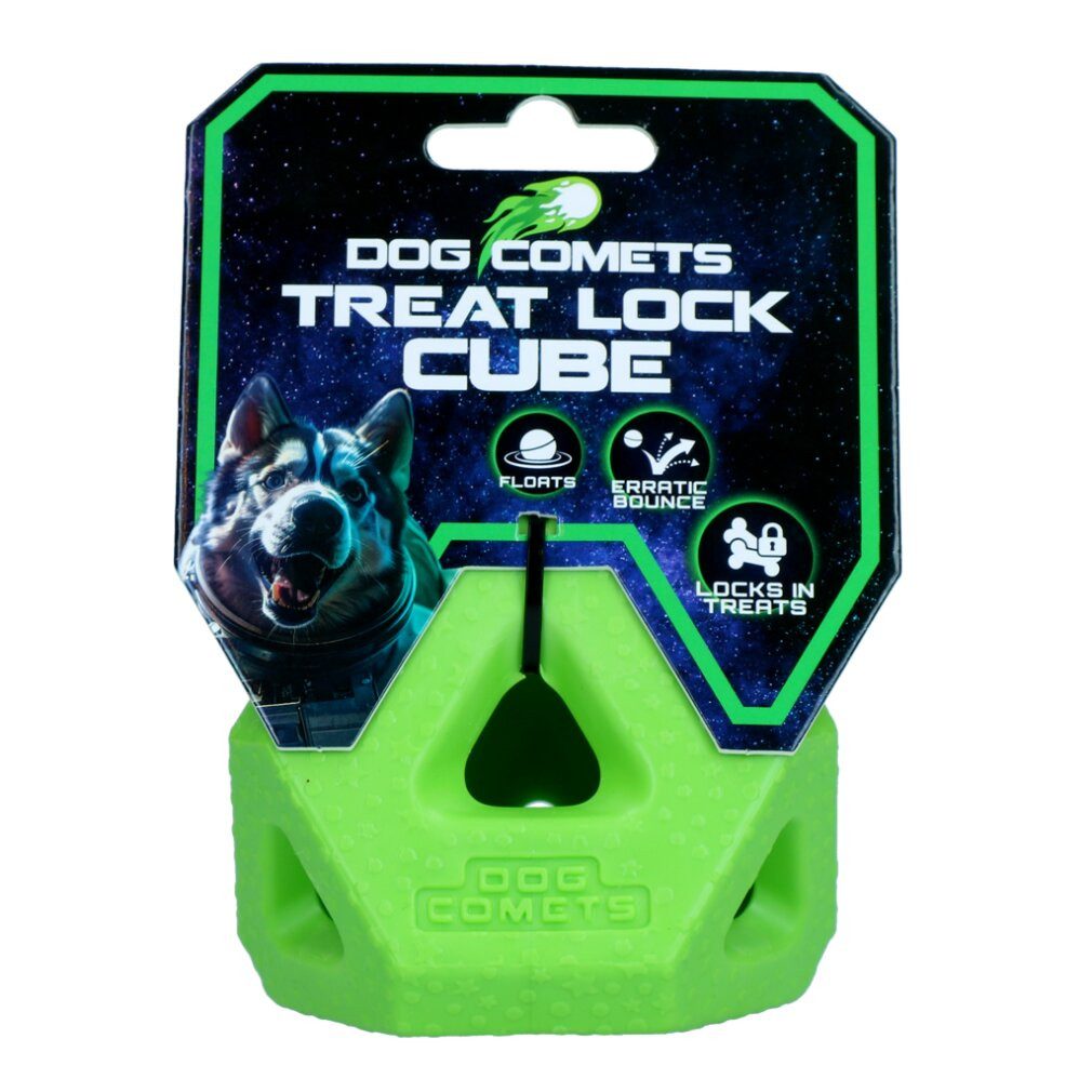 Holland Animal Care Tierquietschie Dog Comets Treat Lock Cube grün