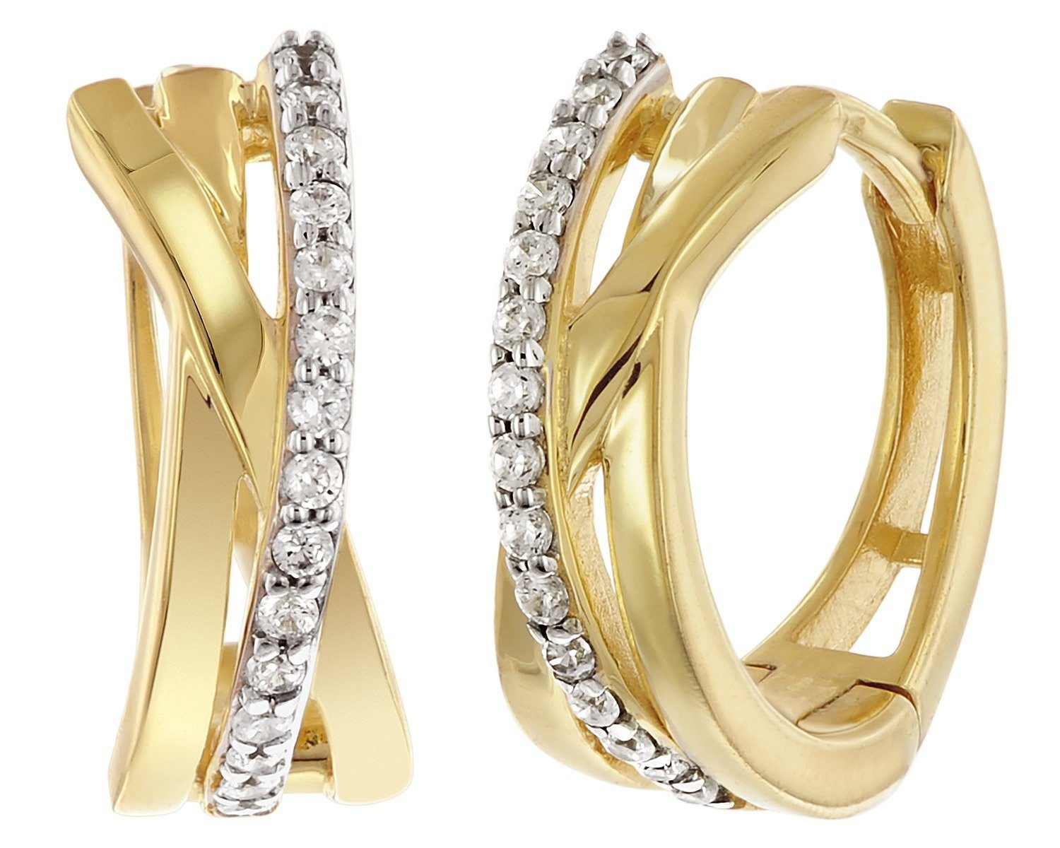 trendor Paar Creolen Damen-925 Silber Vergoldet günstig online kaufen