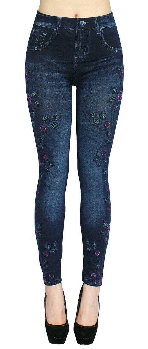dy_mode Jeggings Damen Leggings in Jeans Optik High Waist Jeggings Jeansleg günstig online kaufen