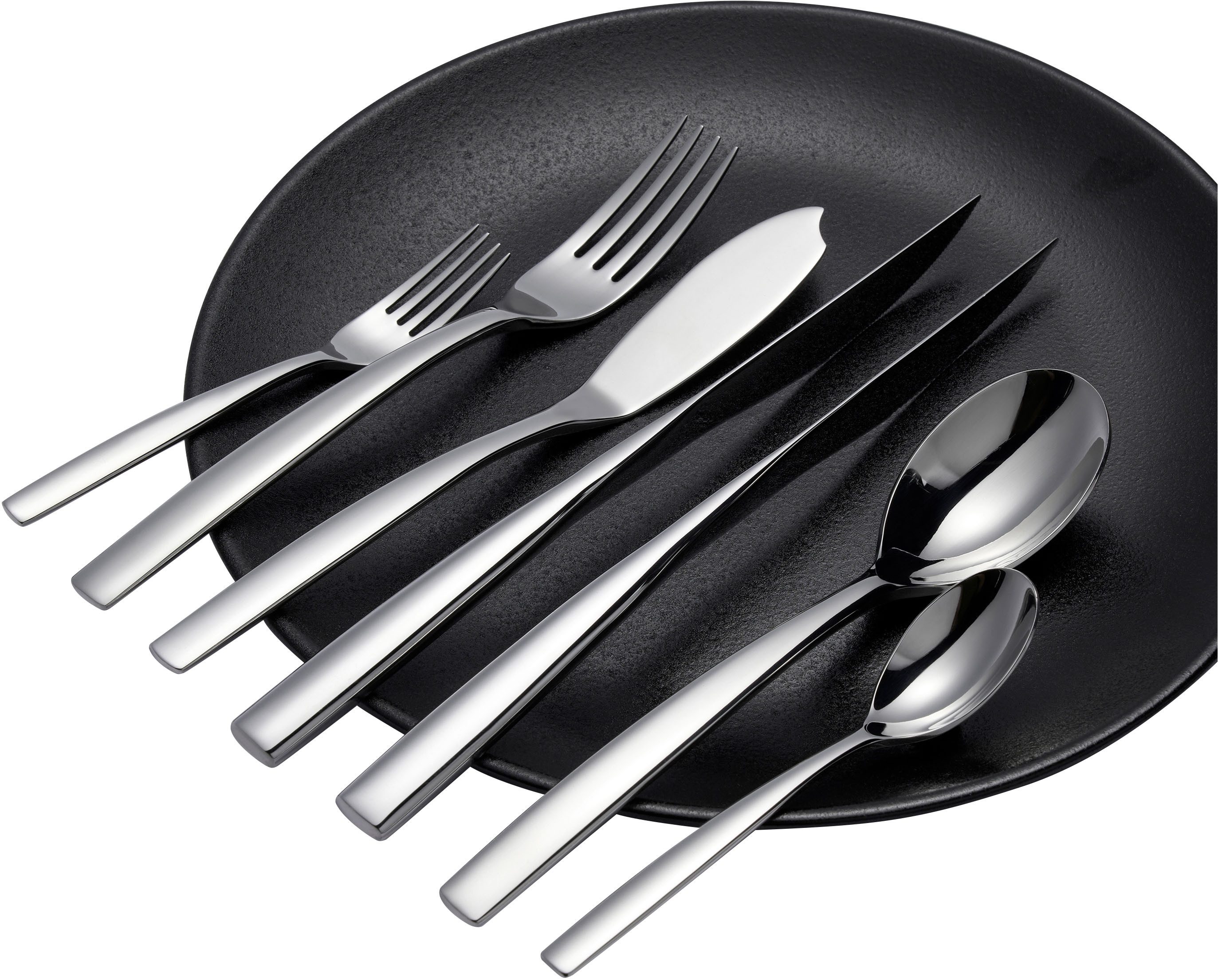 Hanseatic Besteck-Set EXCLUSIVE (42-tlg), 6 Personen, Edelstahl 18/10, stehendes Design von Ess- und Steakmessern