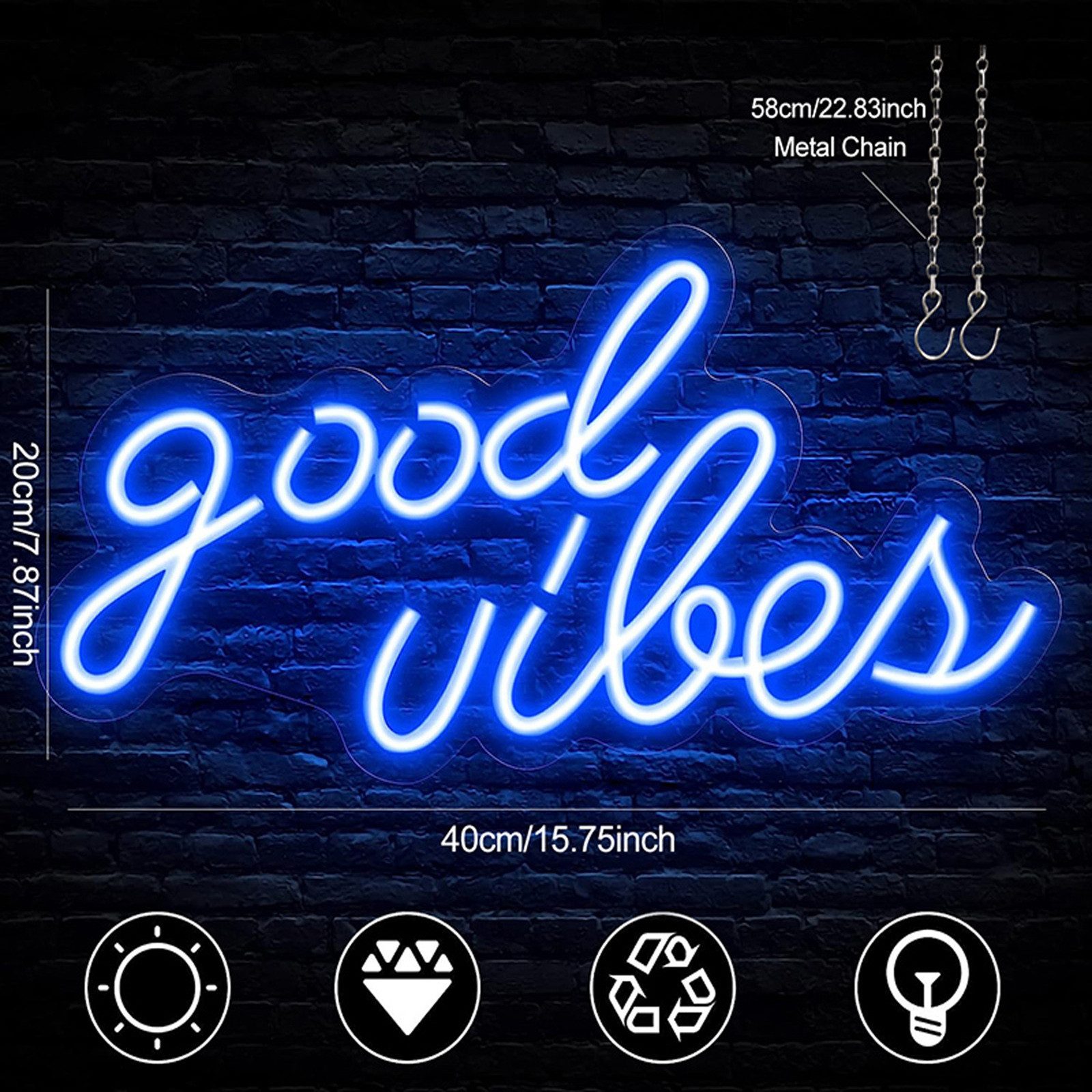 MUPOO LED Dekolicht Good Vibes Neonschild günstig online kaufen